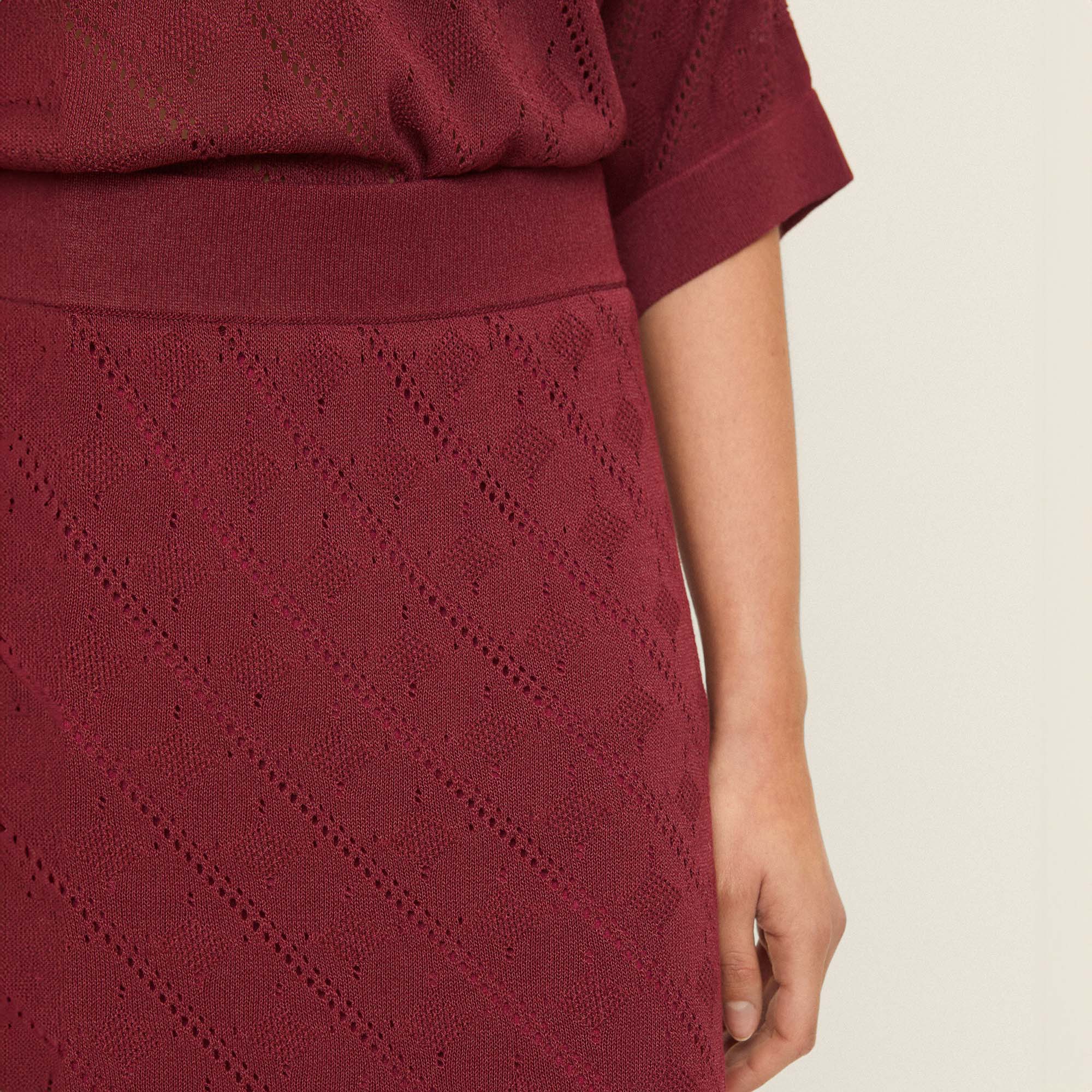 Openwork knit skirt