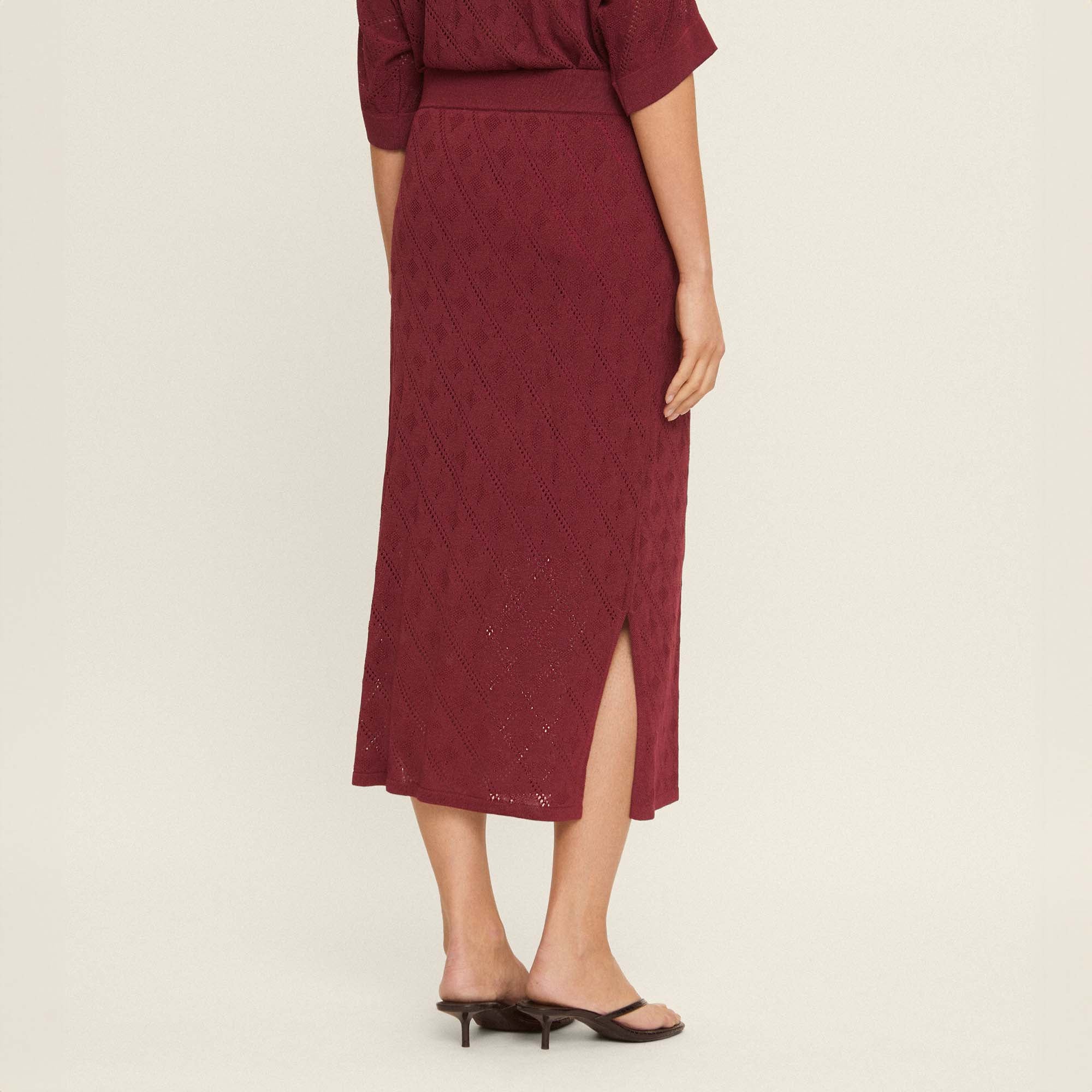 Openwork knit skirt