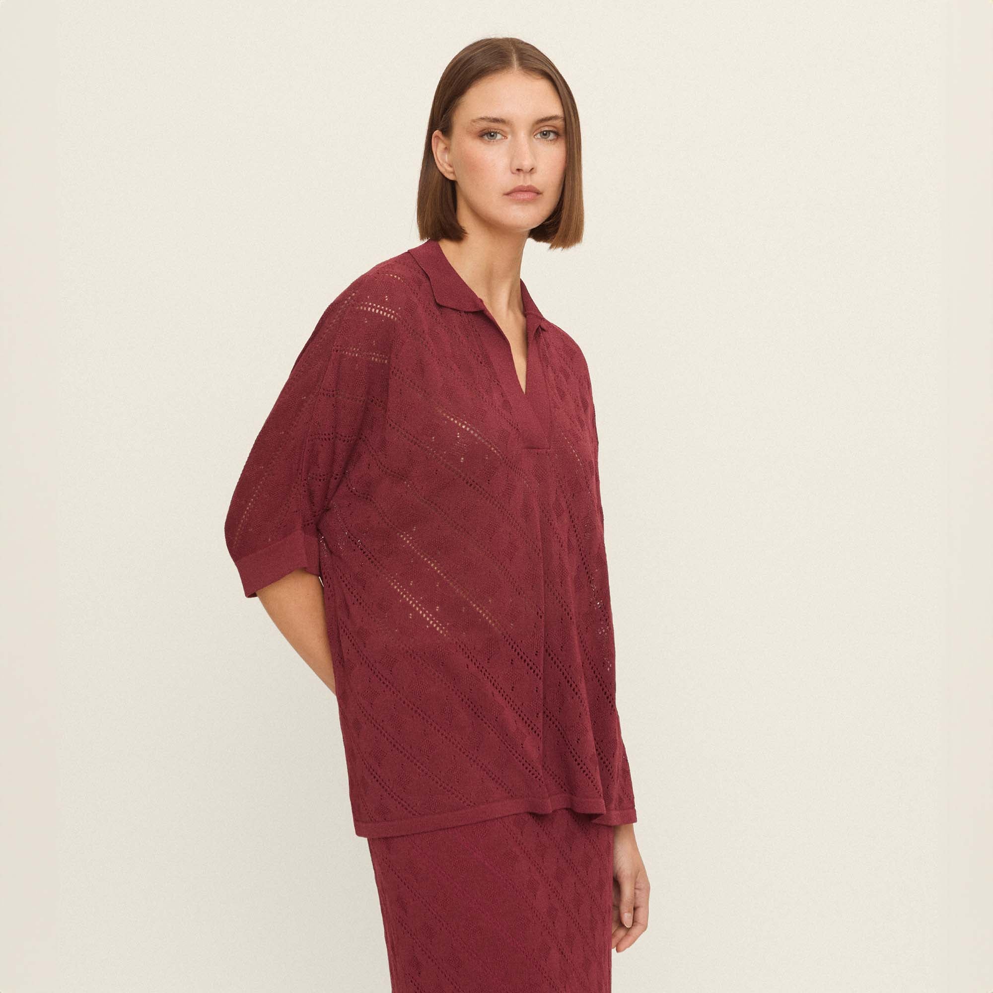 Top punto oversize calado