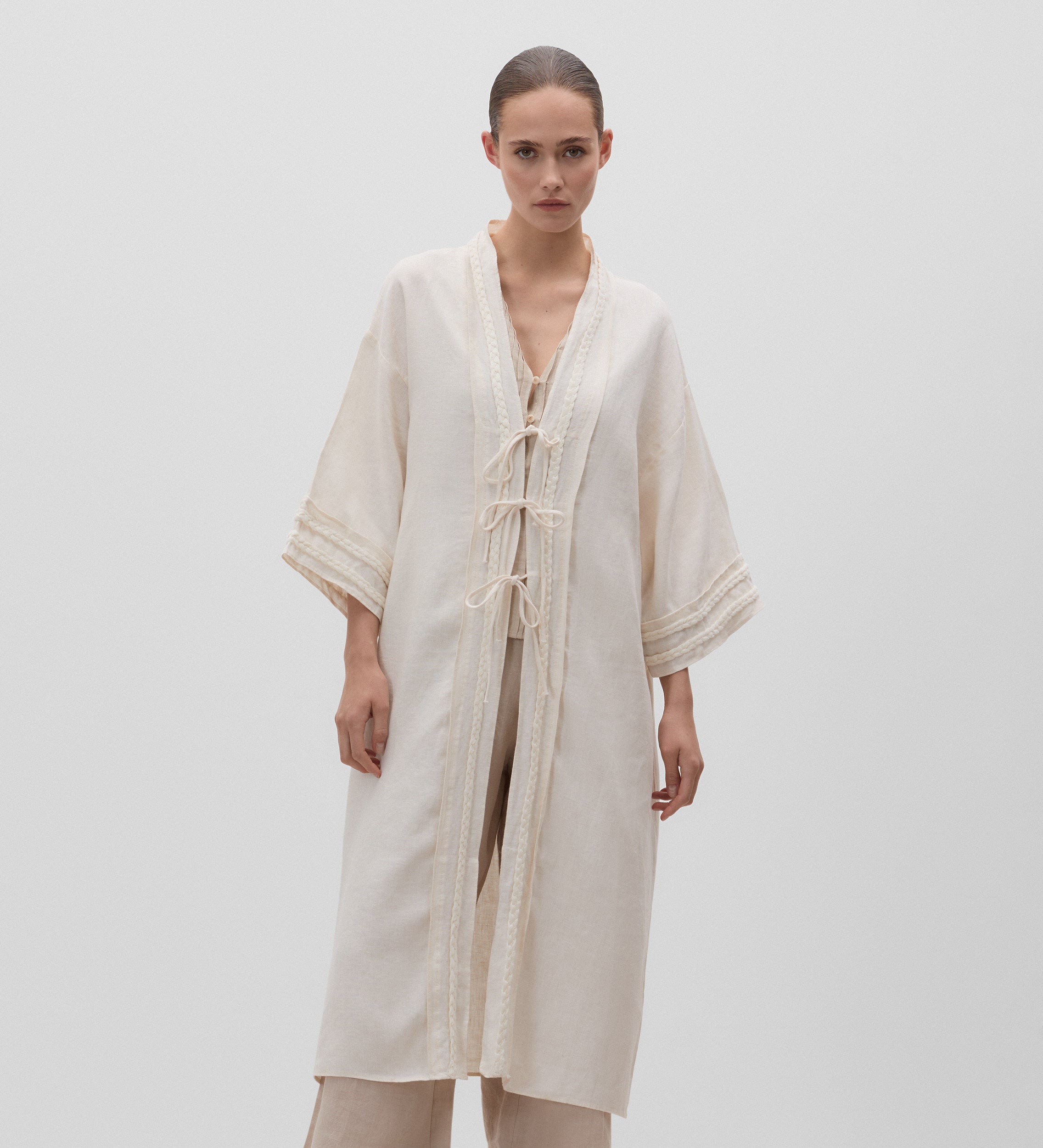 Kaftan lino trenzas