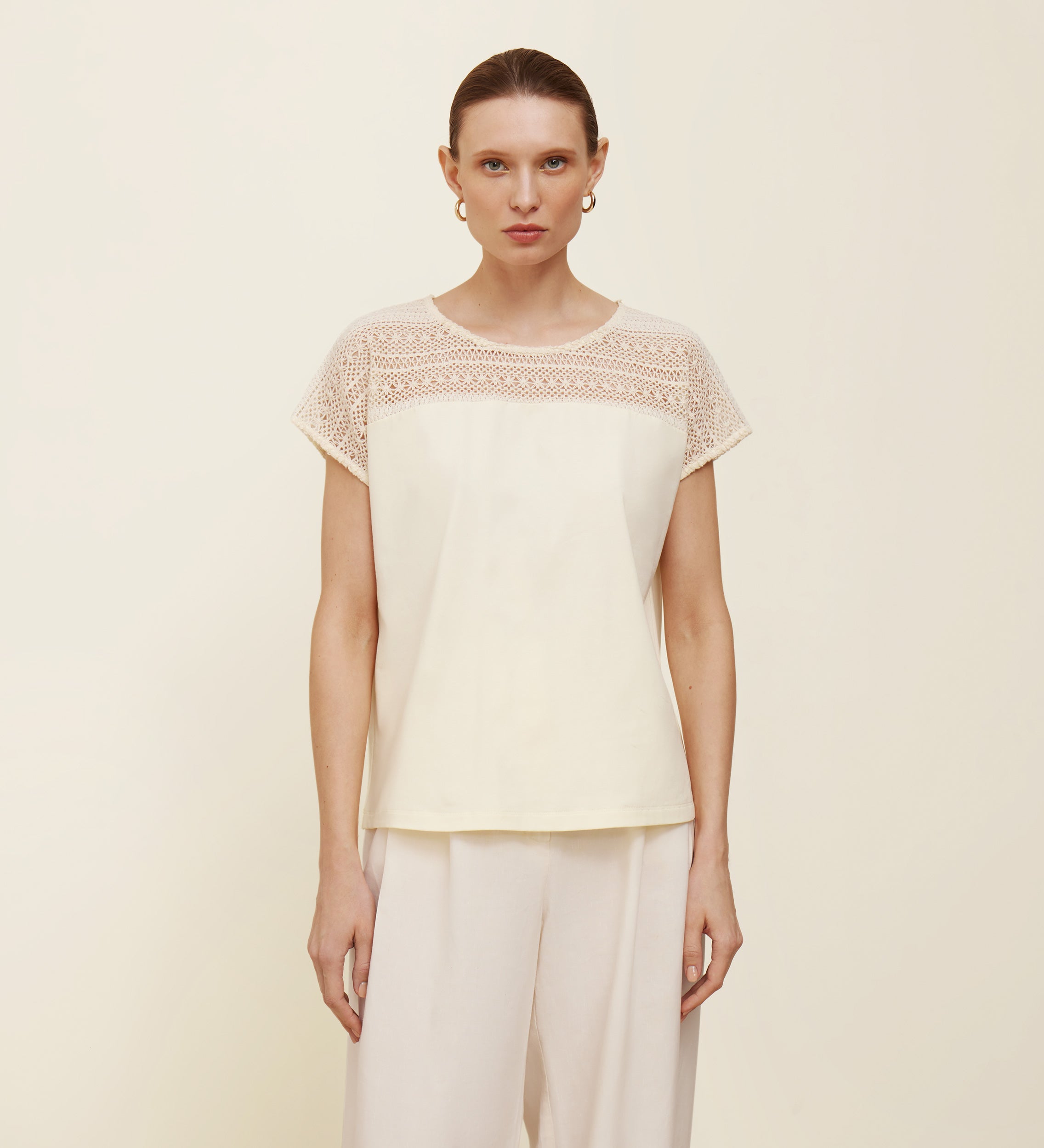 Camiseta bimateria crochet