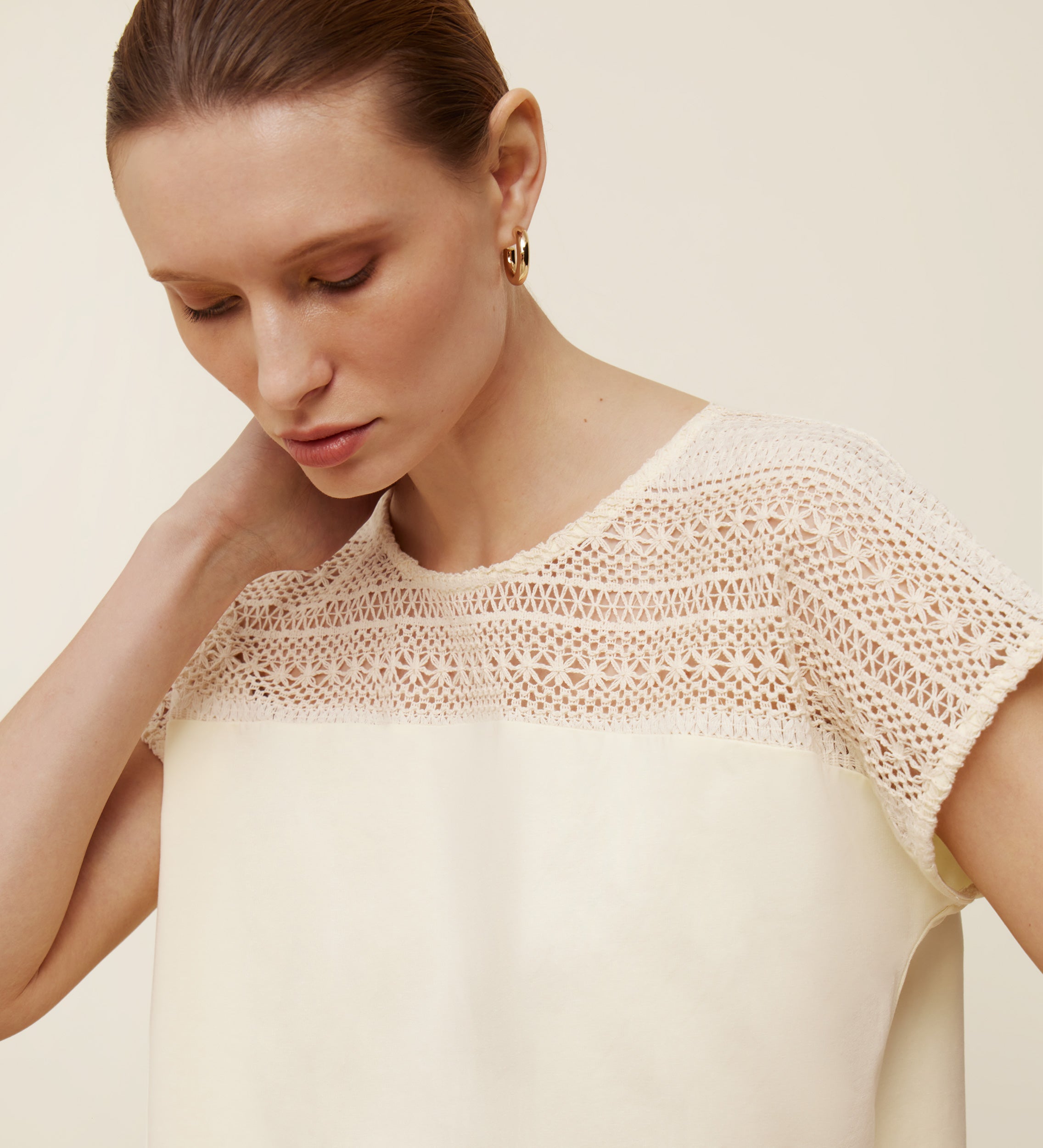 Camiseta bimateria crochet