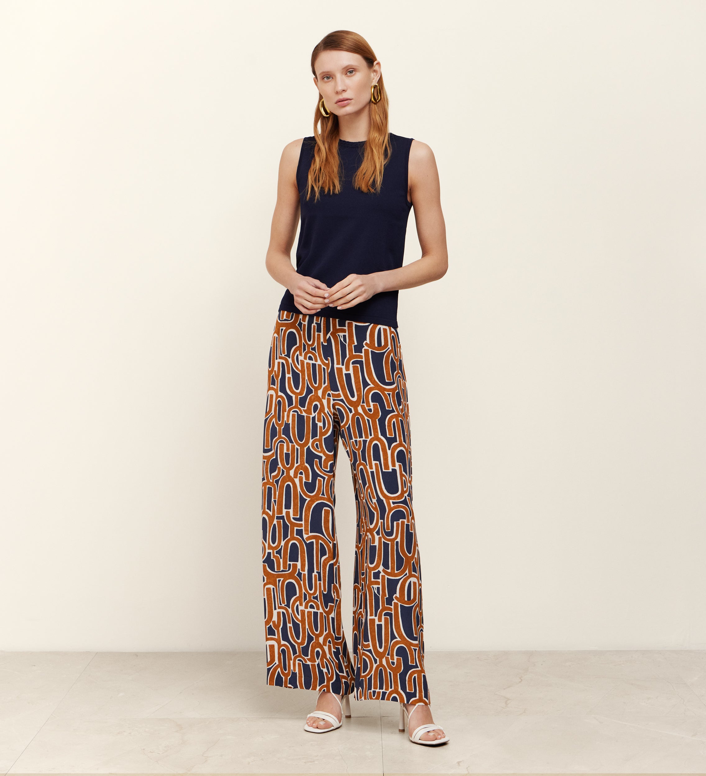 Pantalón fluído estampado