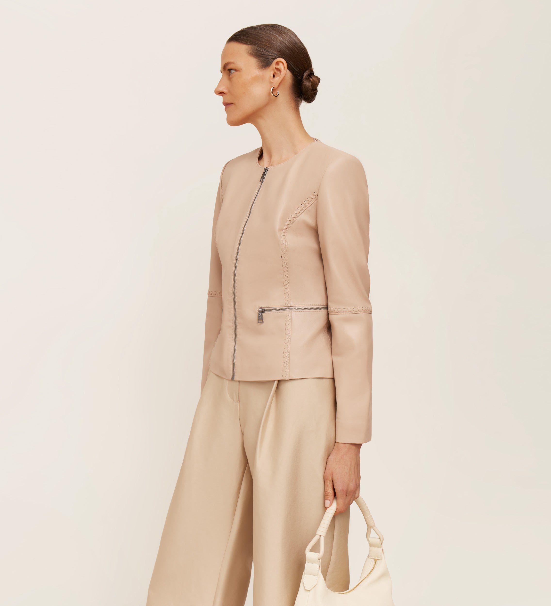 Veste en nappa avec détail tressé