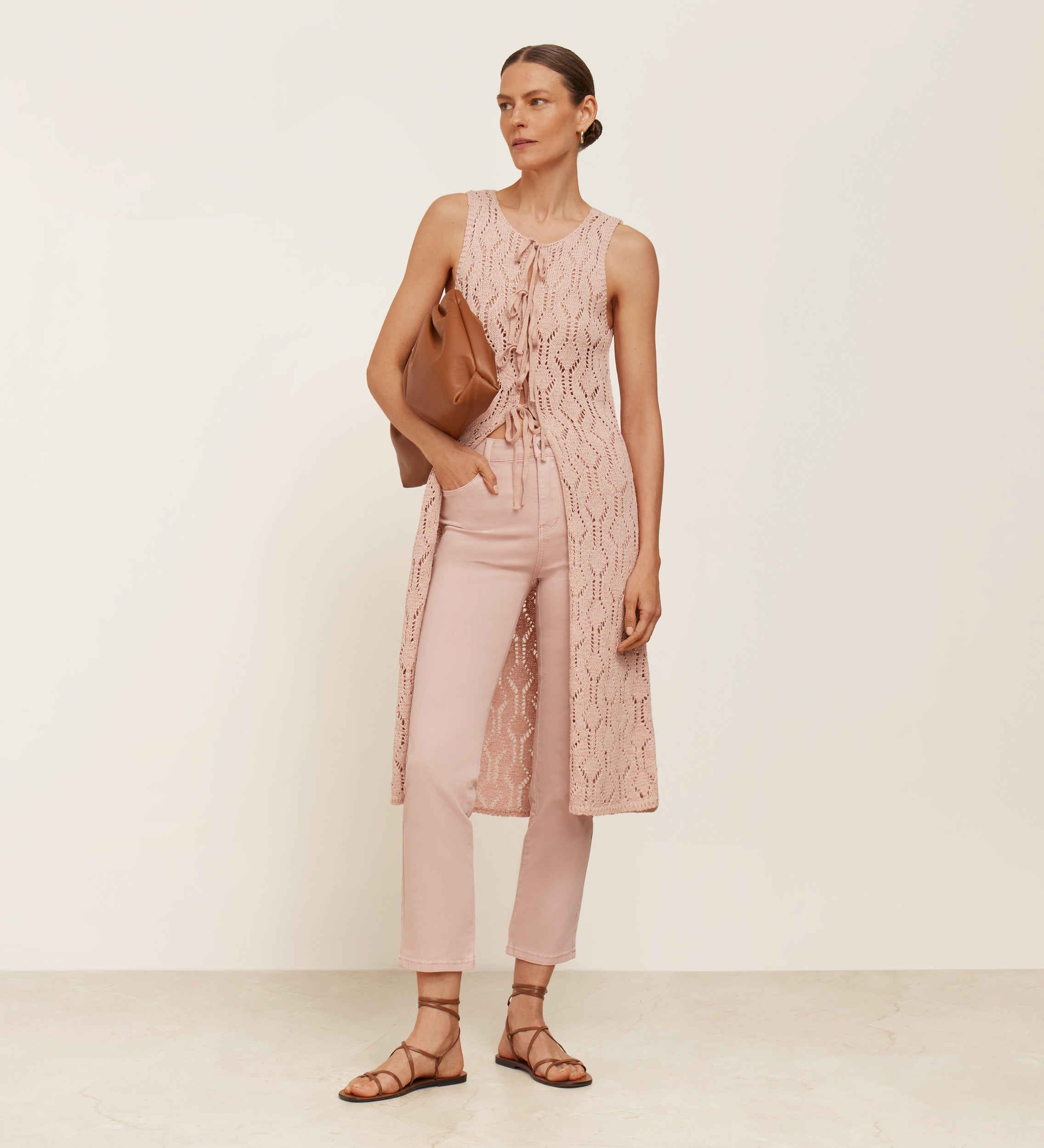 Chaleco tricot lazos