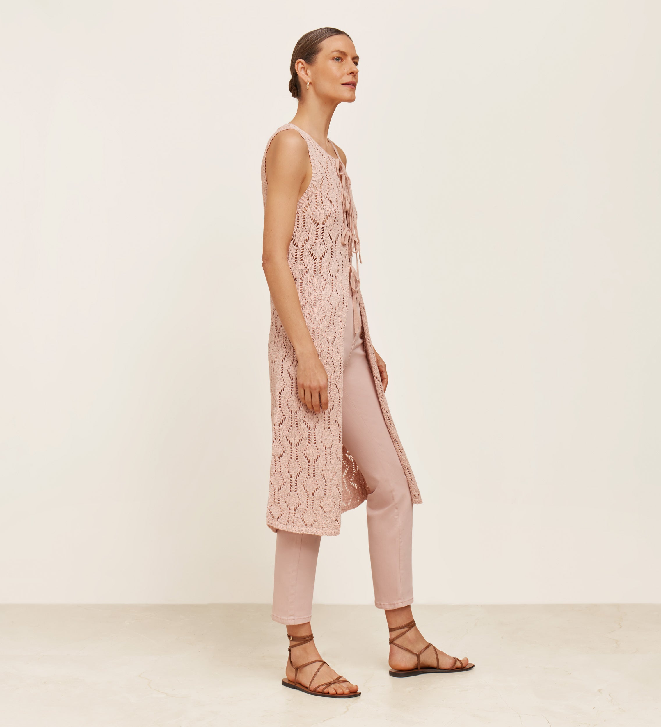 Chaleco tricot lazos