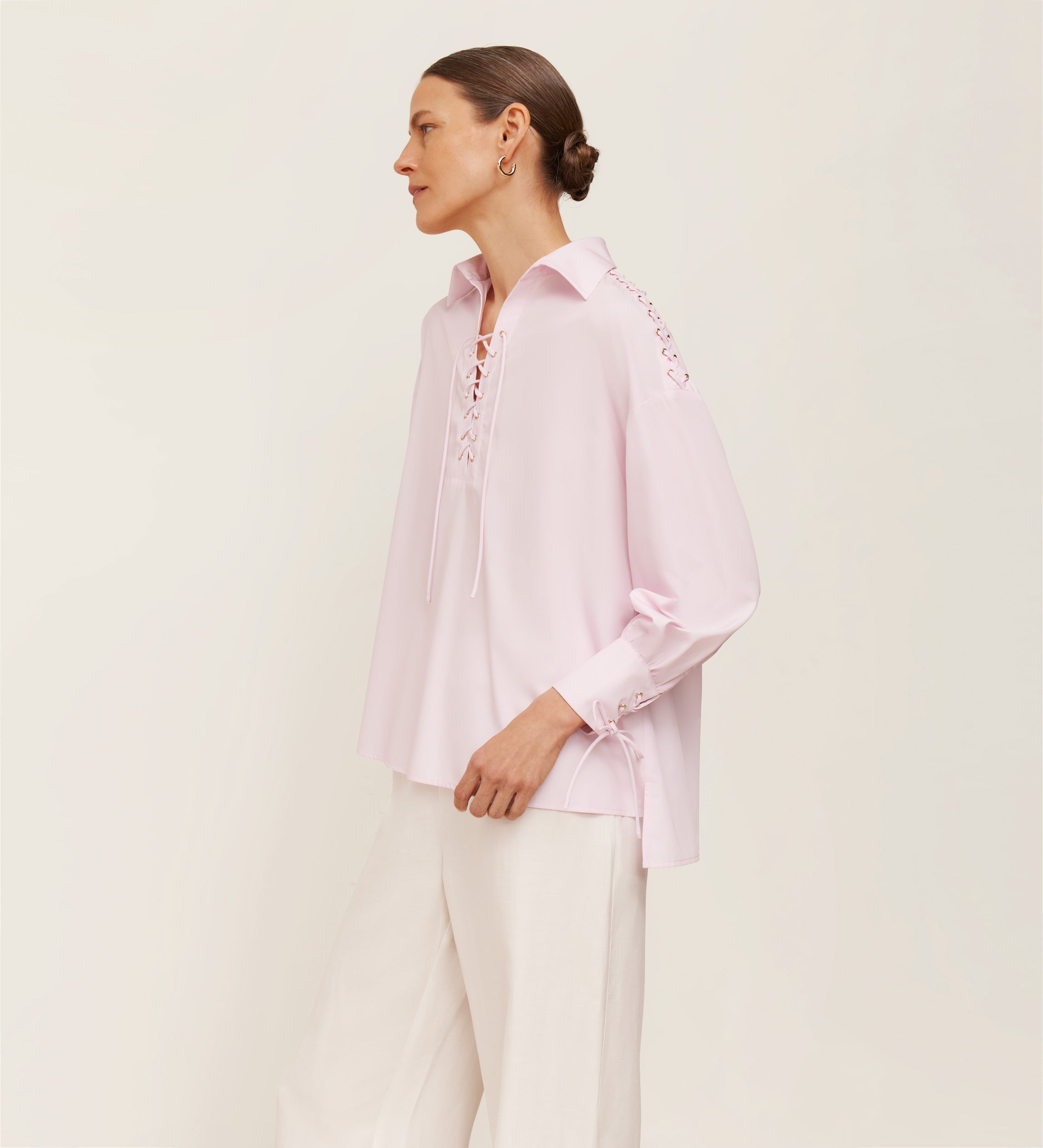 Bowed eyelet shirt