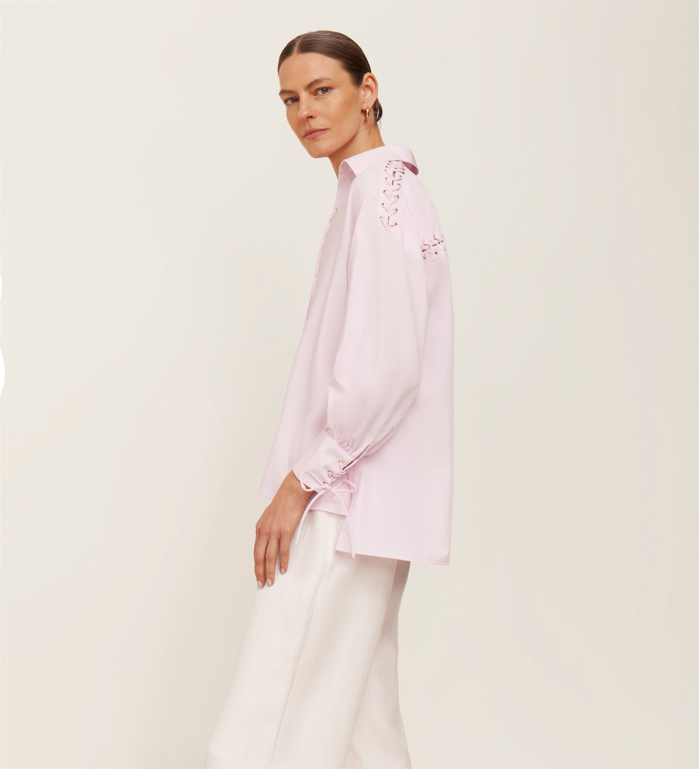 Bowed eyelet shirt