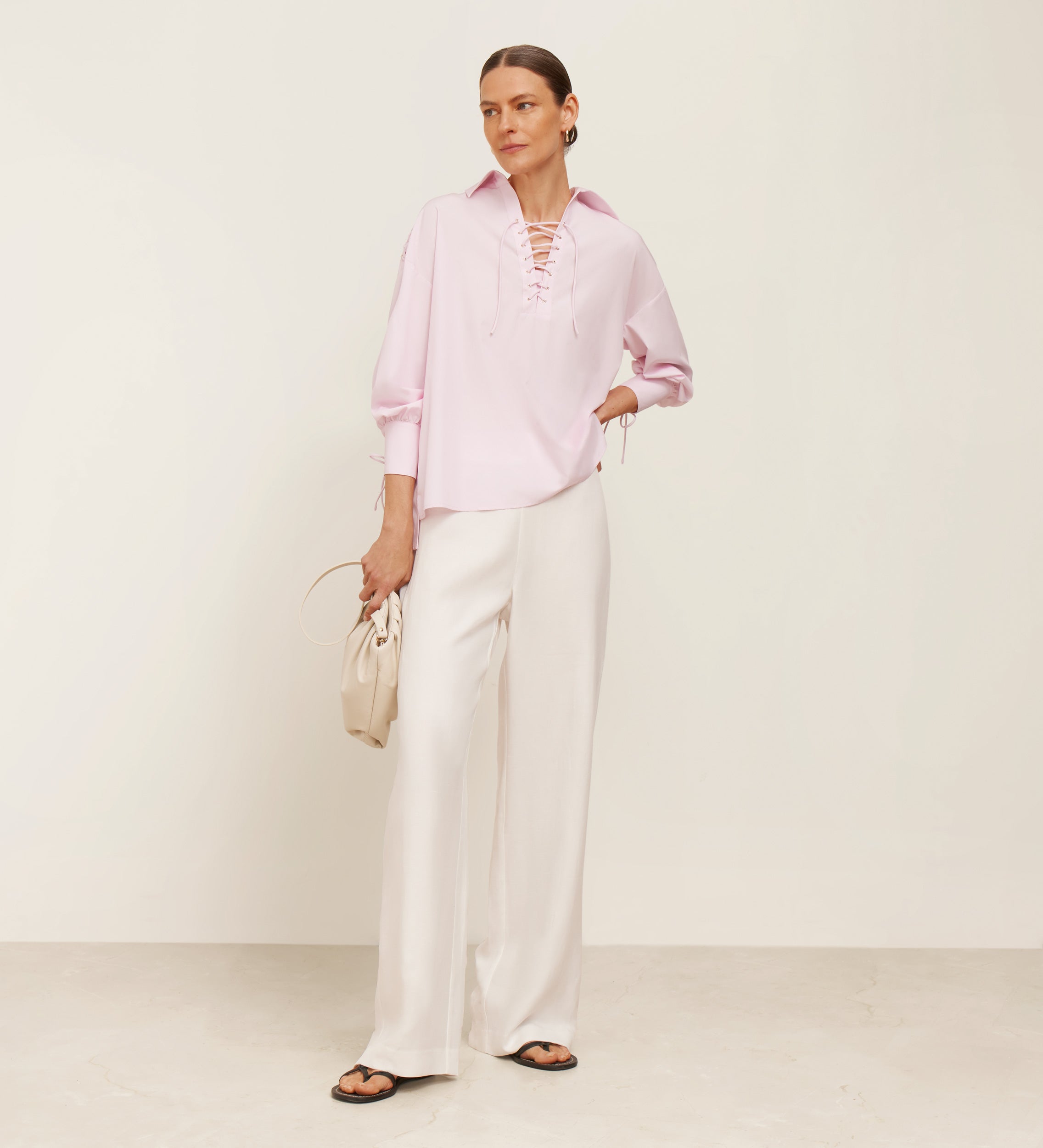 Bowed eyelet shirt