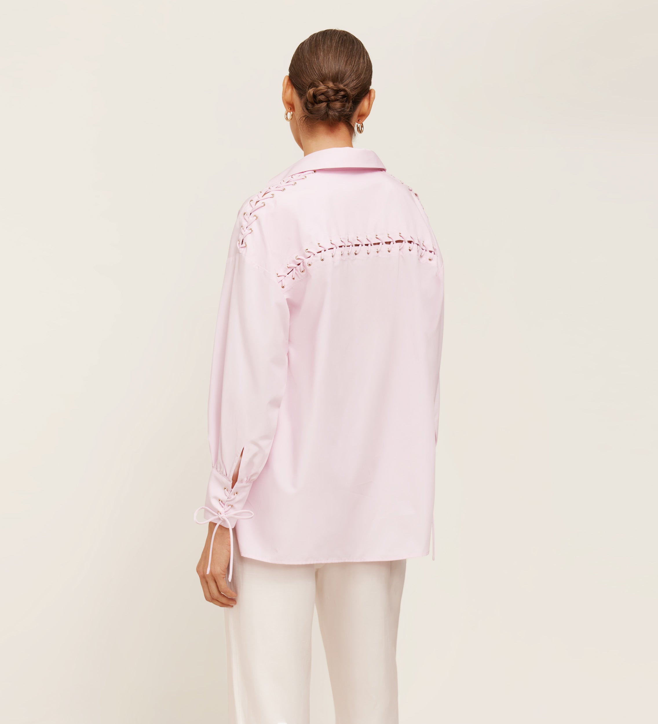 Bowed eyelet shirt