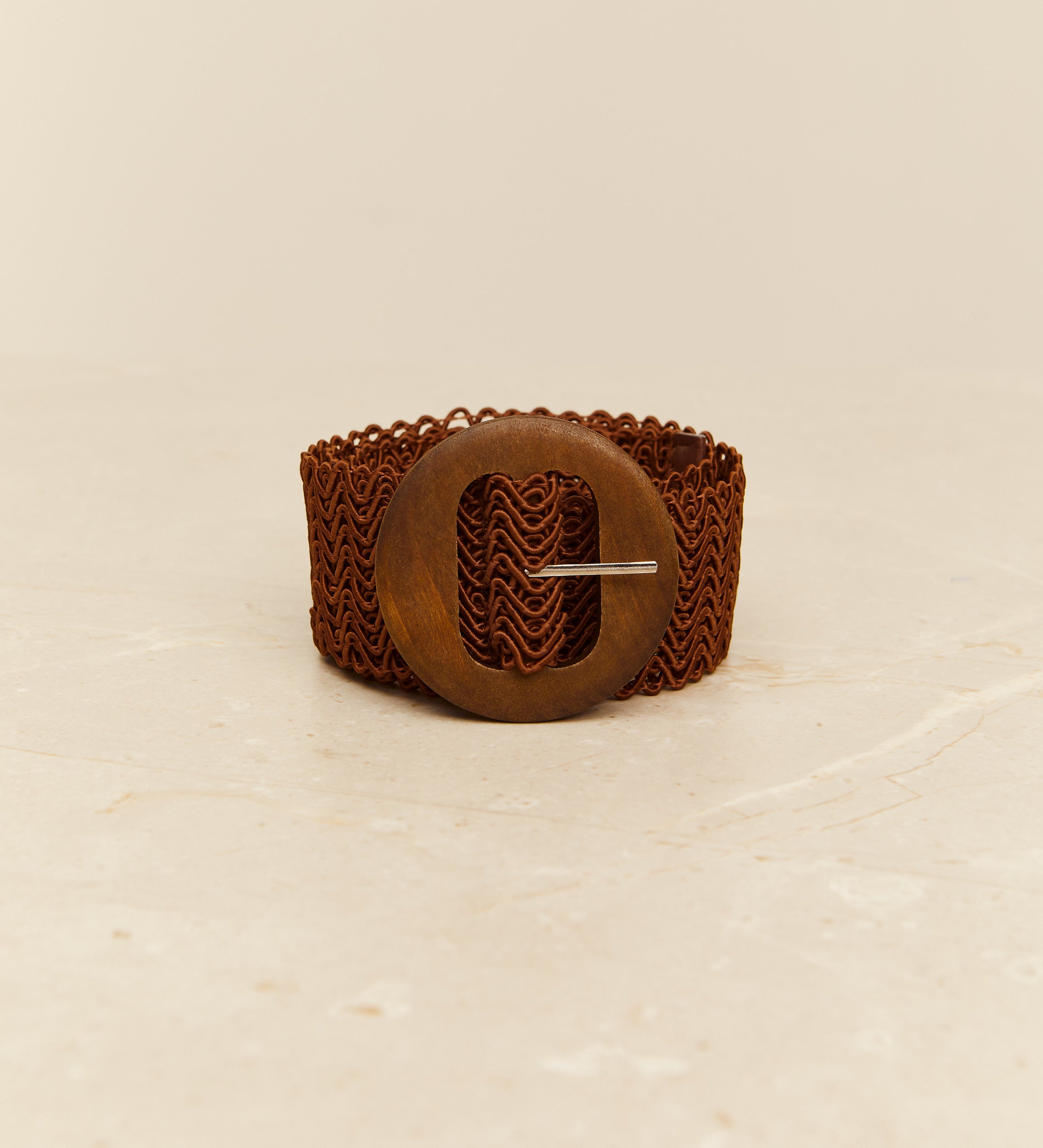 Ceinture corde entrelacée boucle ronde