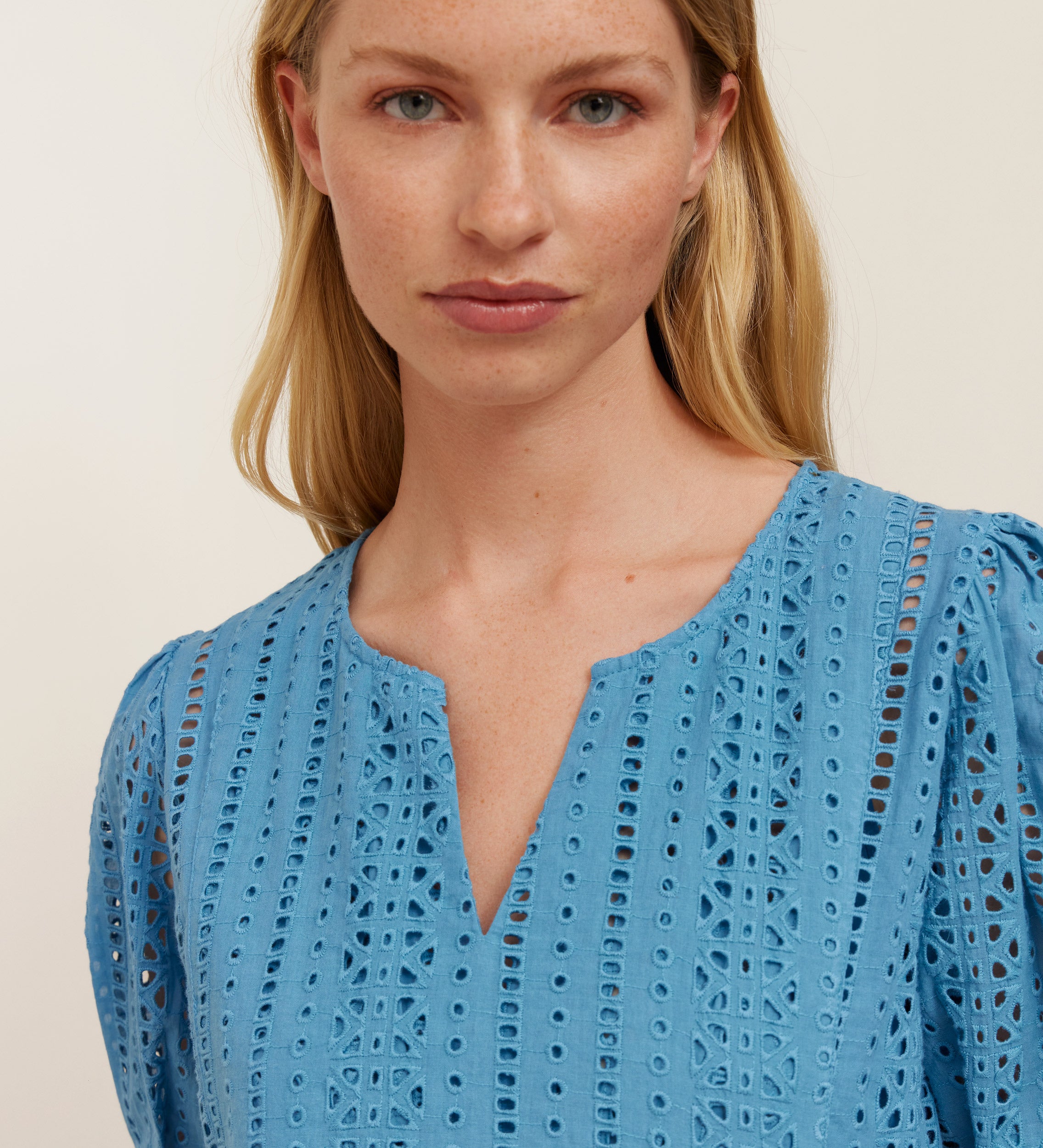 Short embroidered cotton dress
