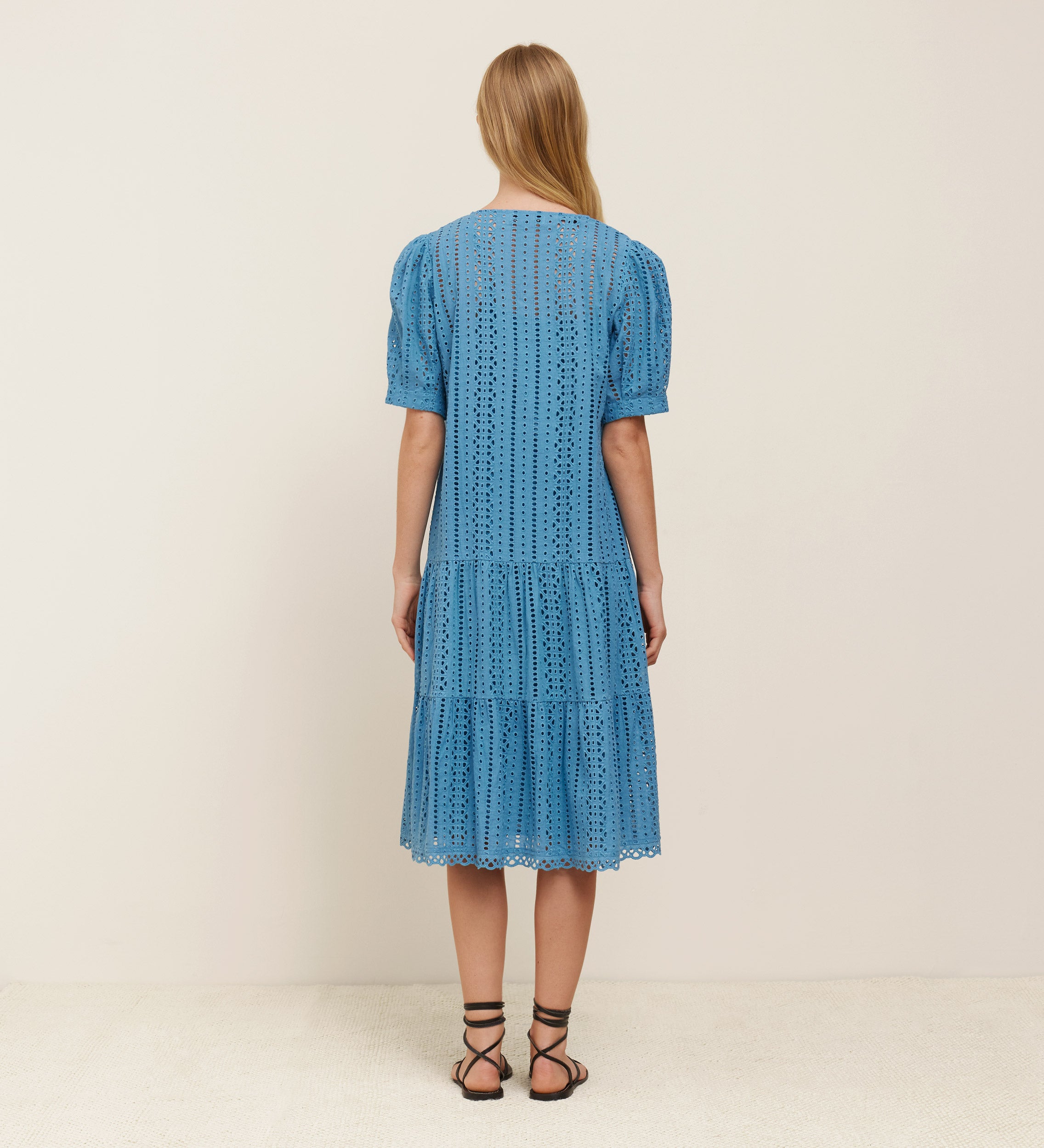 Short embroidered cotton dress