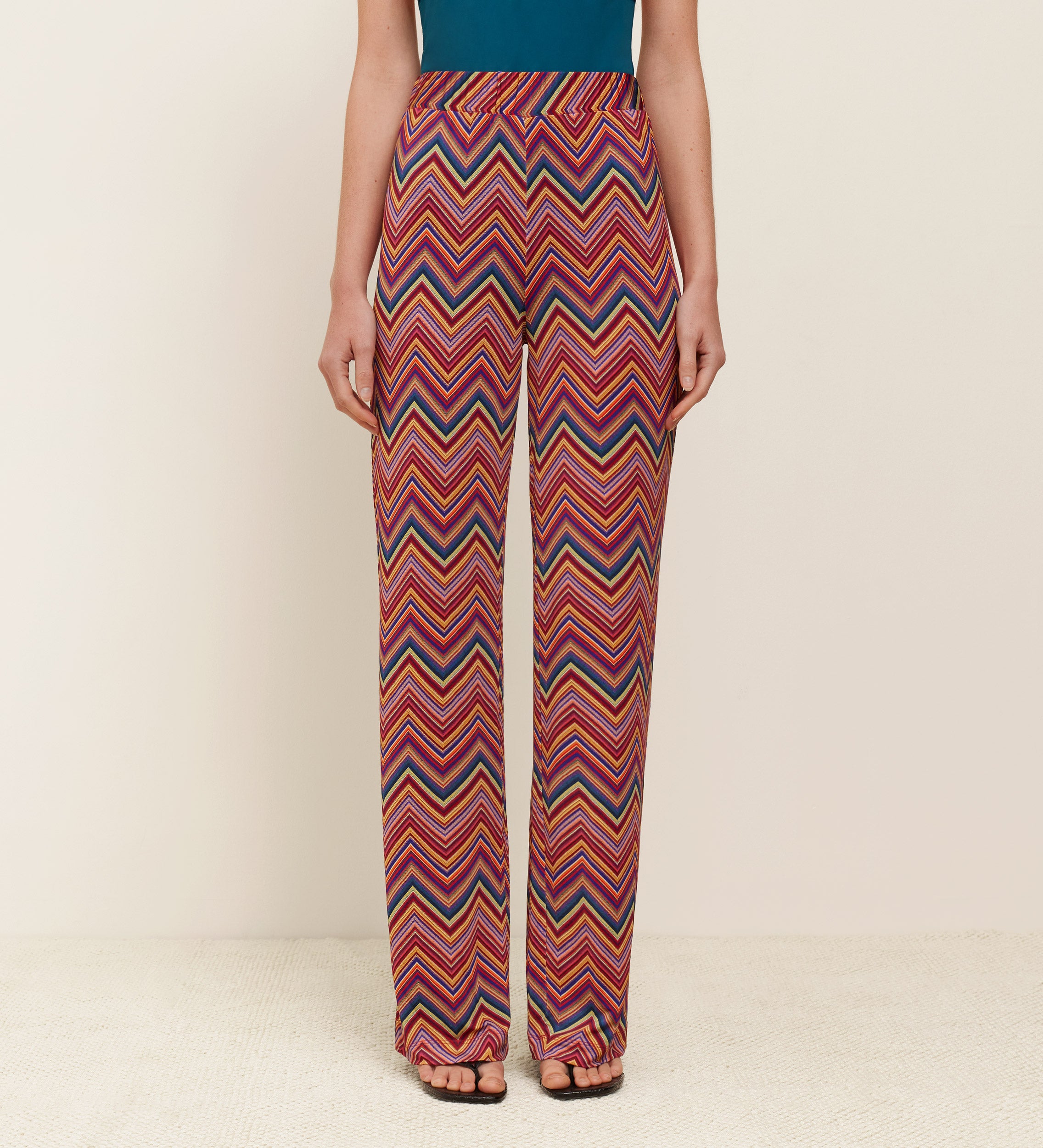 Printed stretch pants