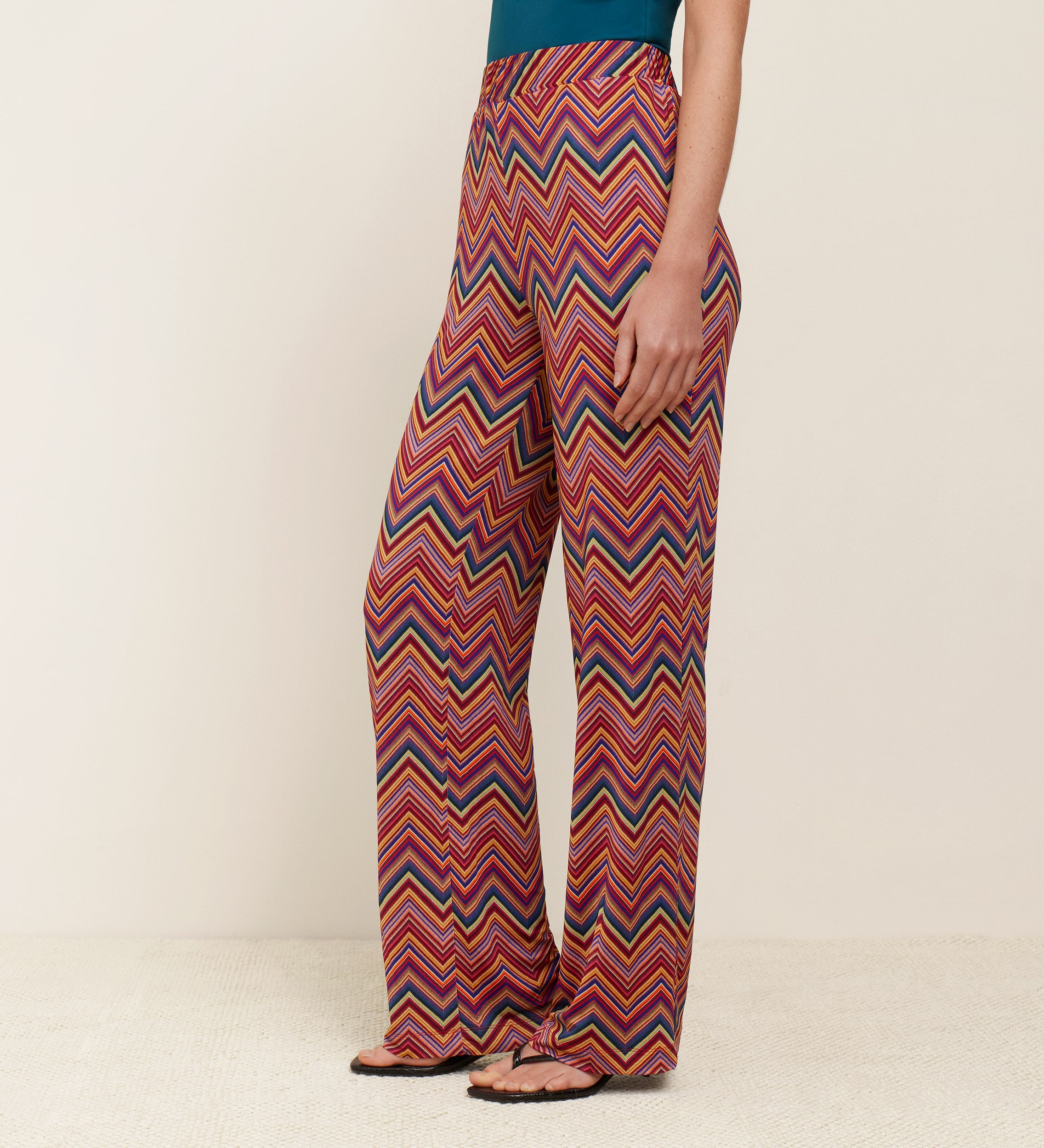 Printed stretch pants