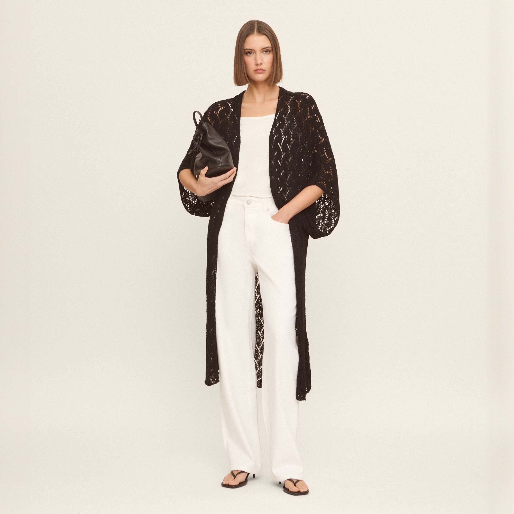 Cardigan punto calado