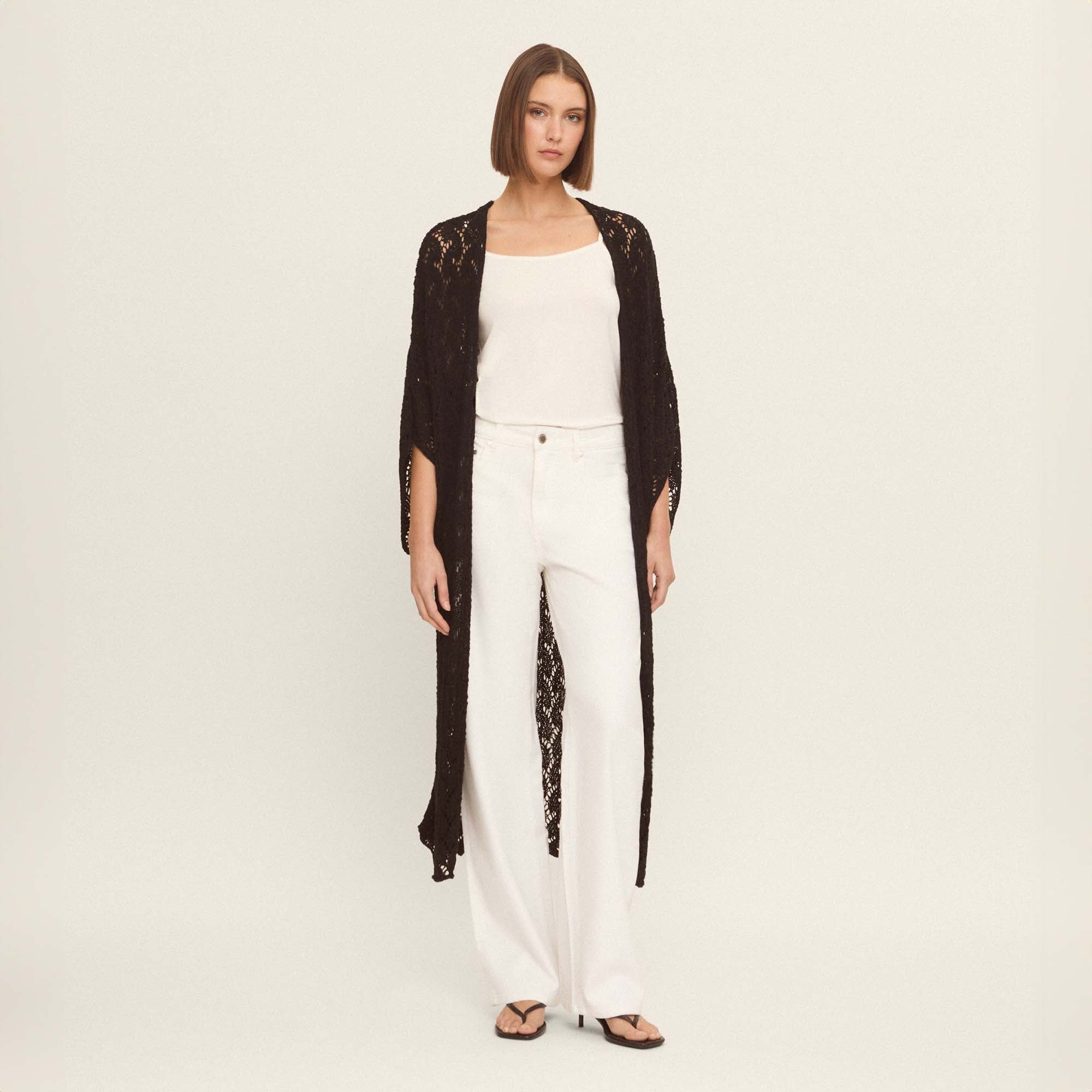 Cardigan punto calado