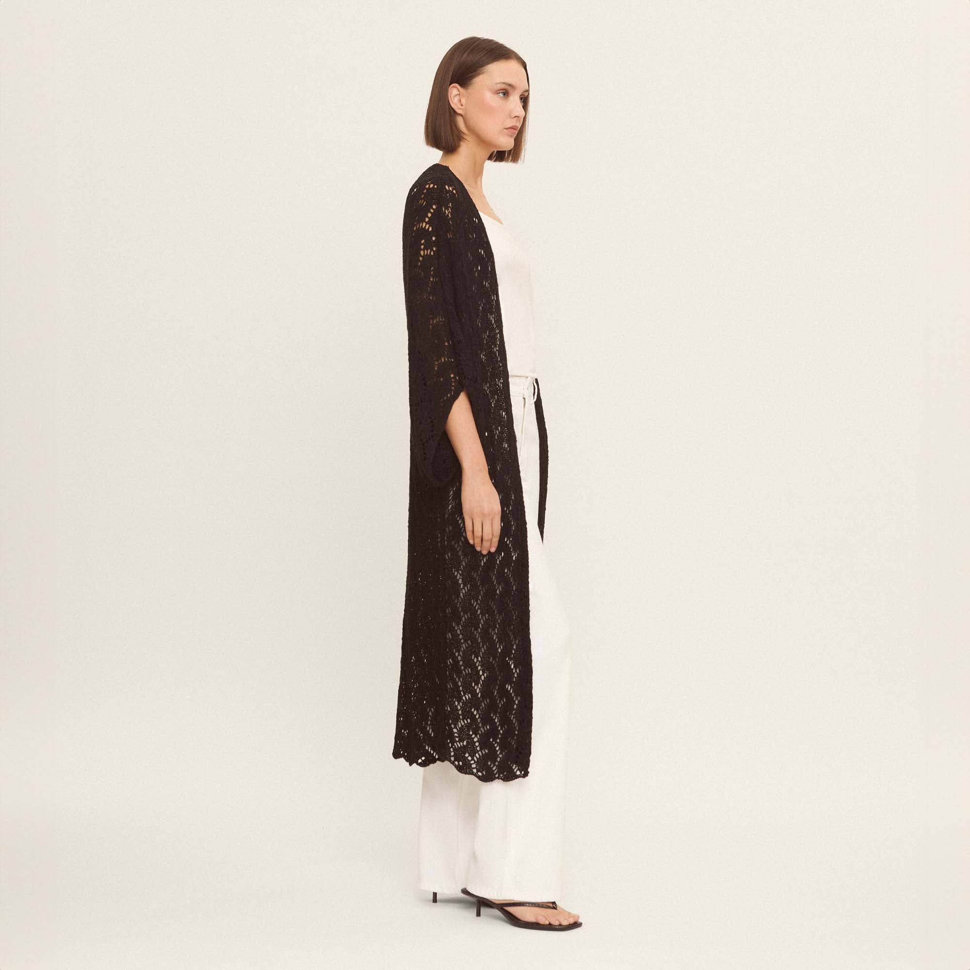 Cardigan punto calado