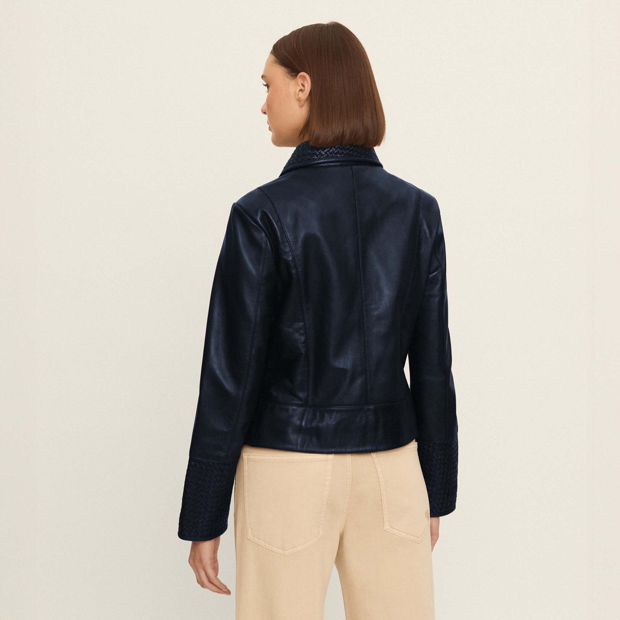 Cazadora napa trenzada