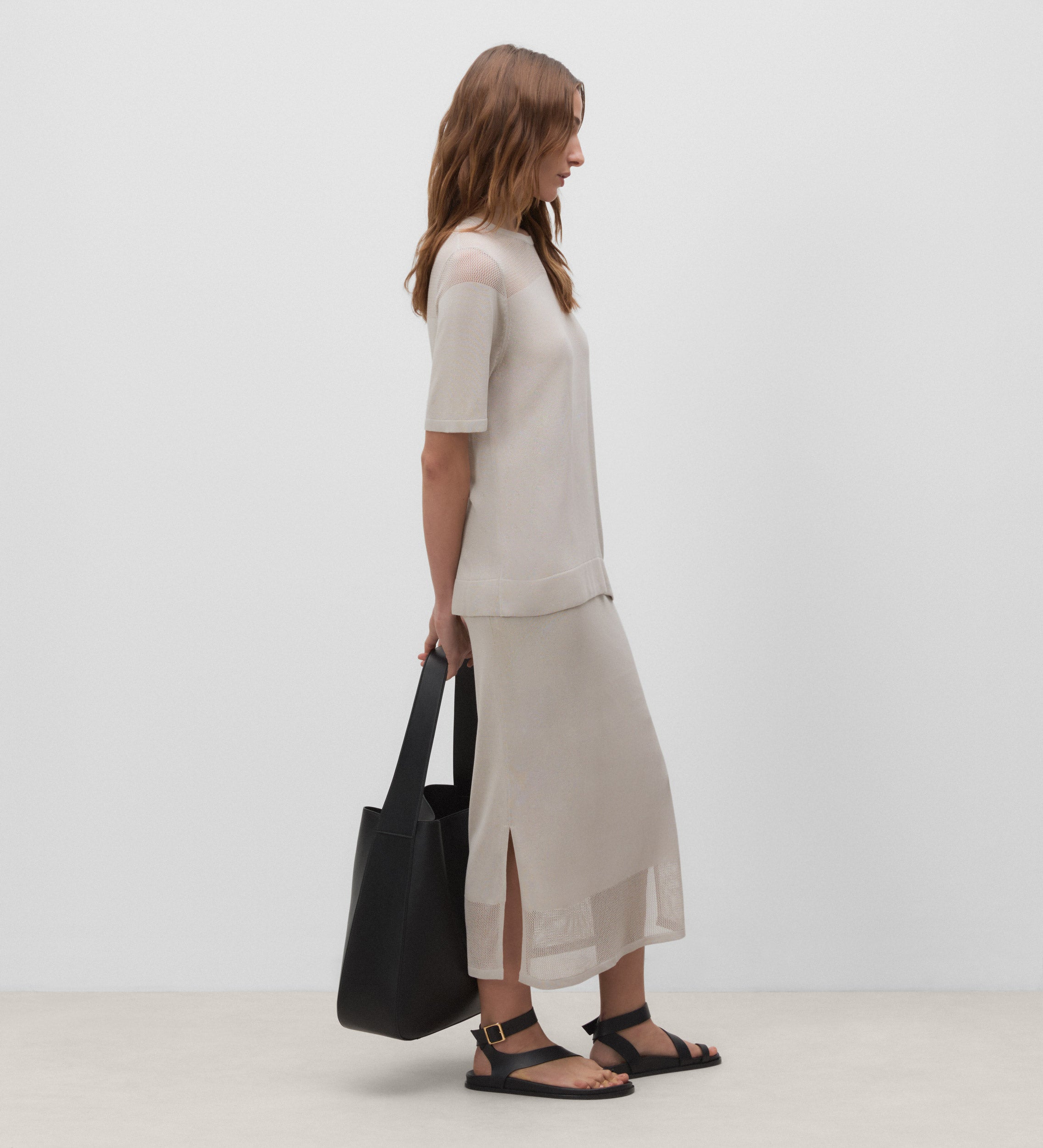 Haut en maille à manches courtes