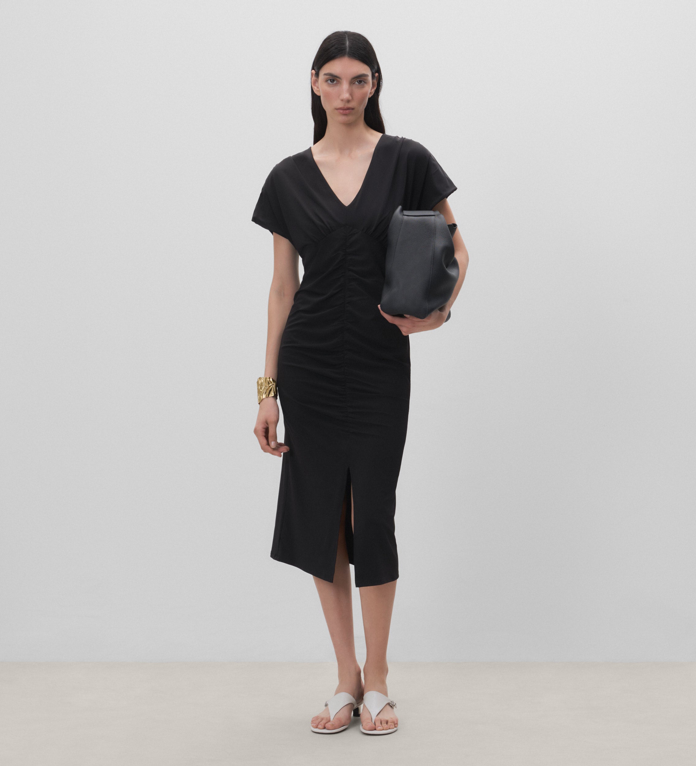 Robe en maille froncée
