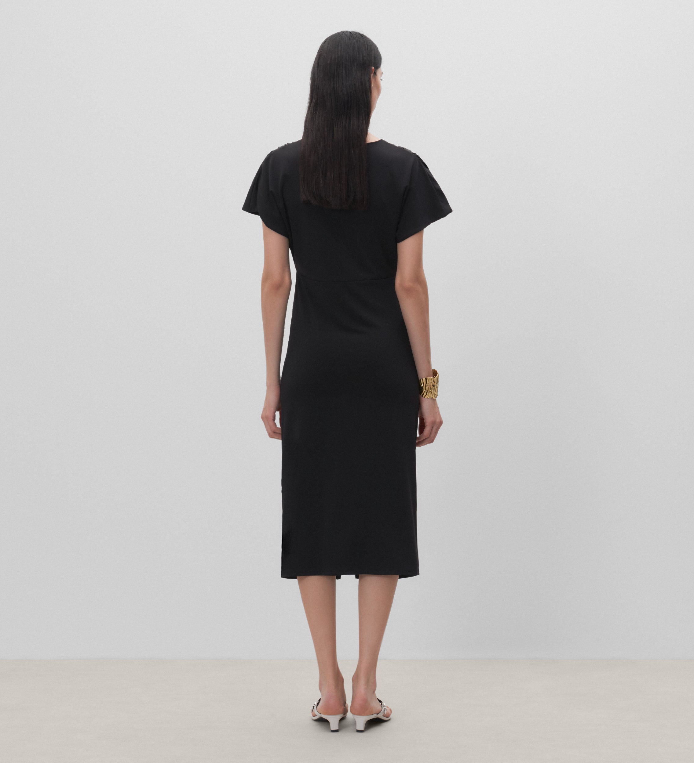 Robe en maille froncée