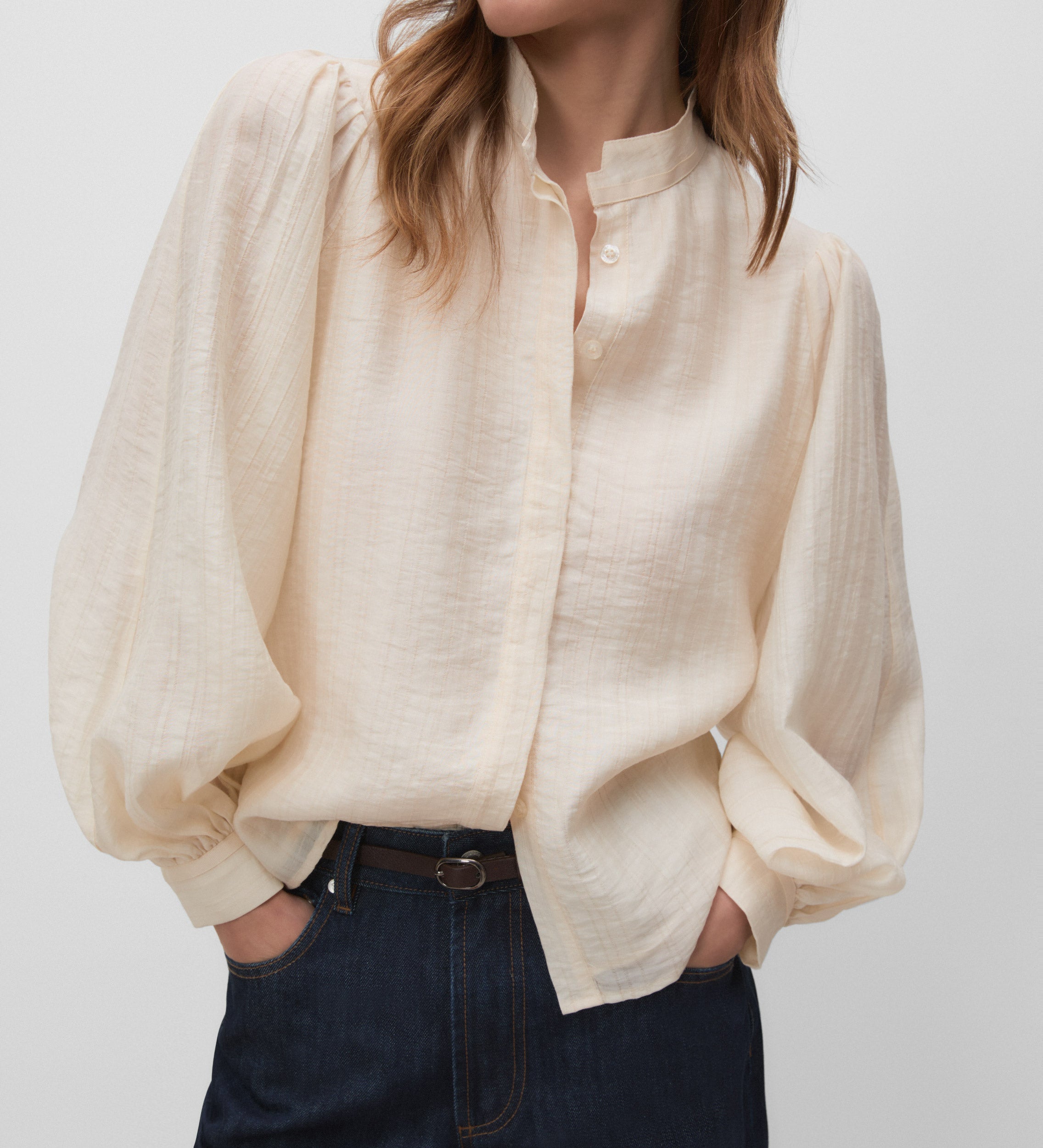Chemise à manches bouffantes