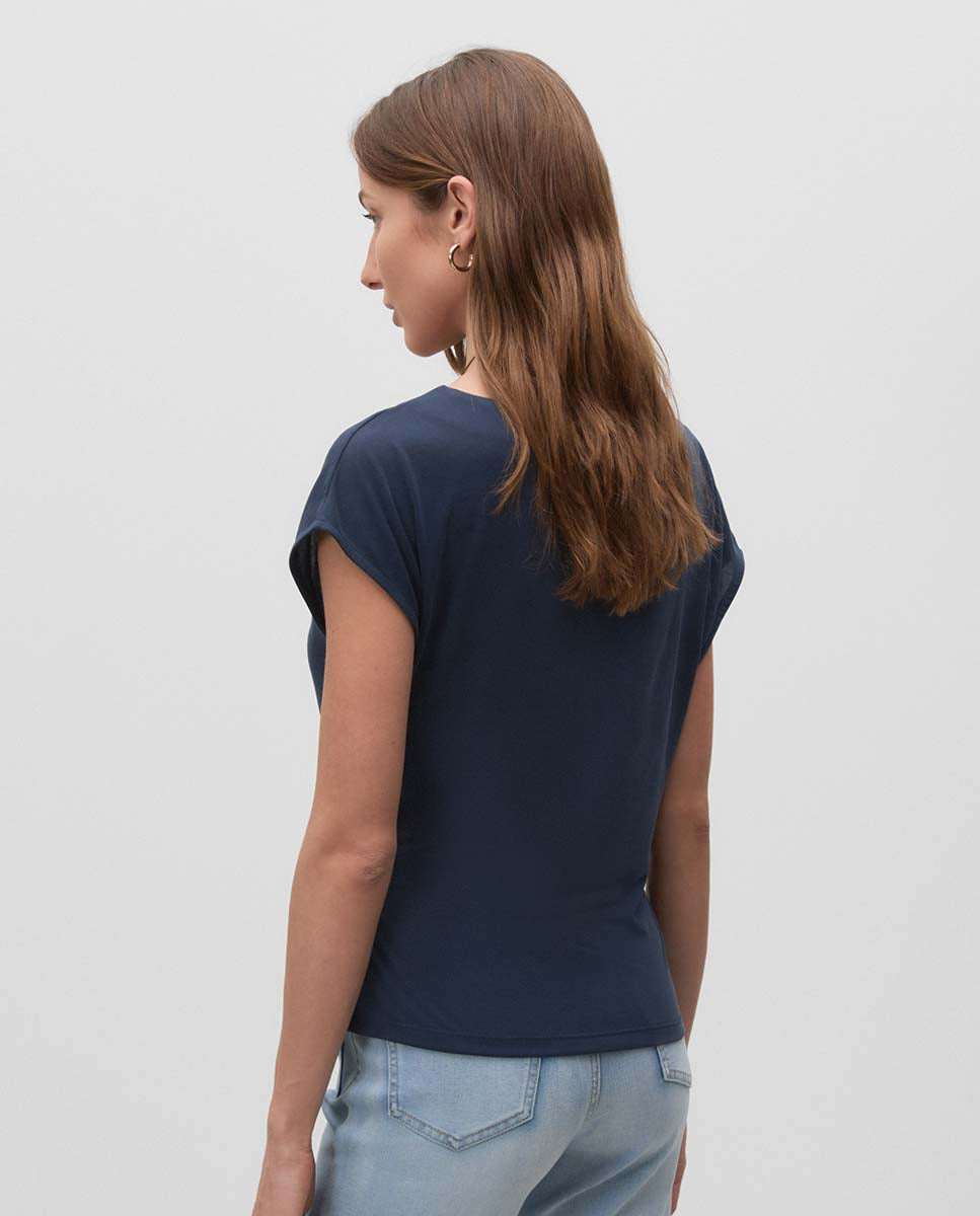 Camiseta manga corte frunces