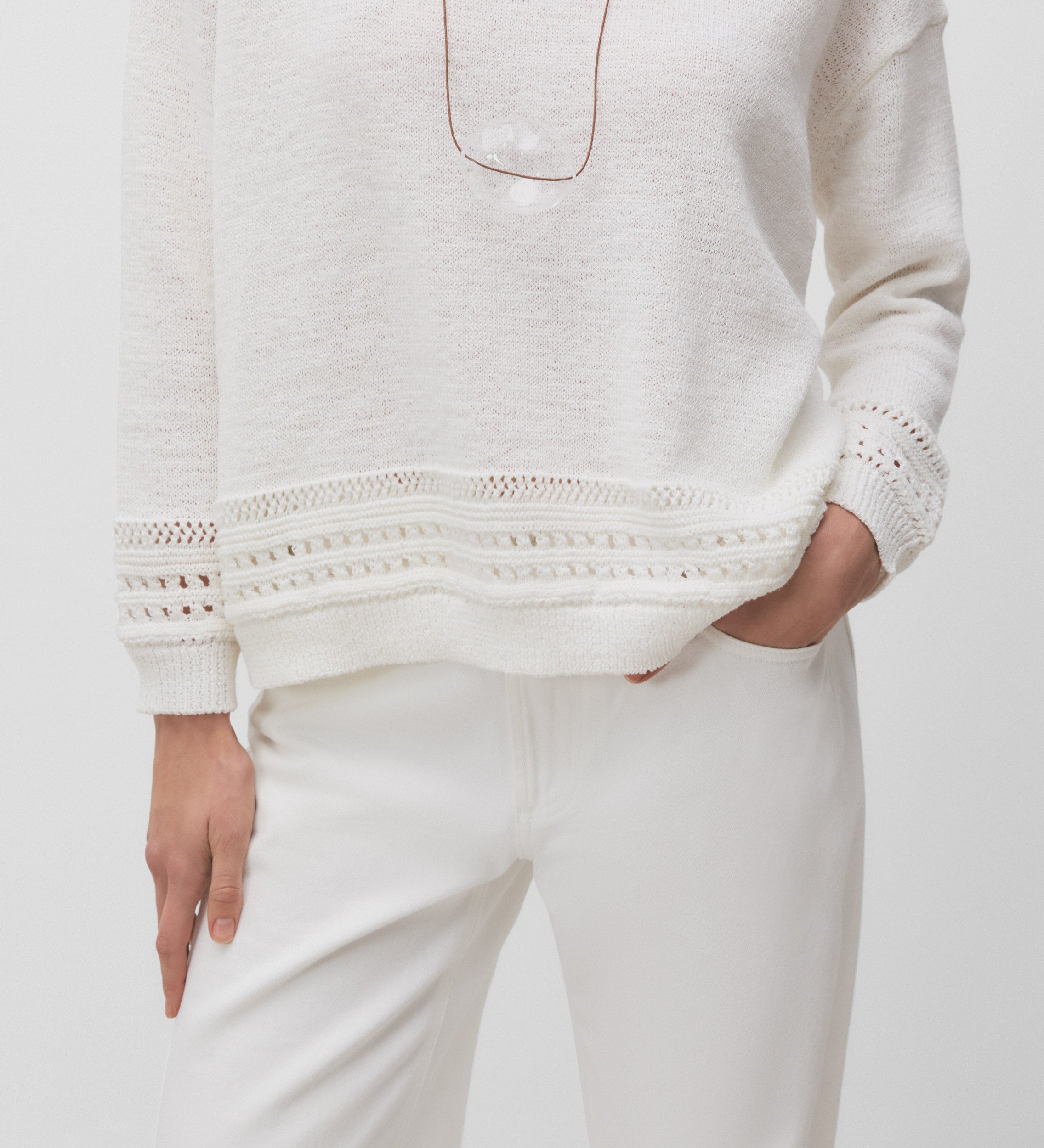 Wide openwork jersey