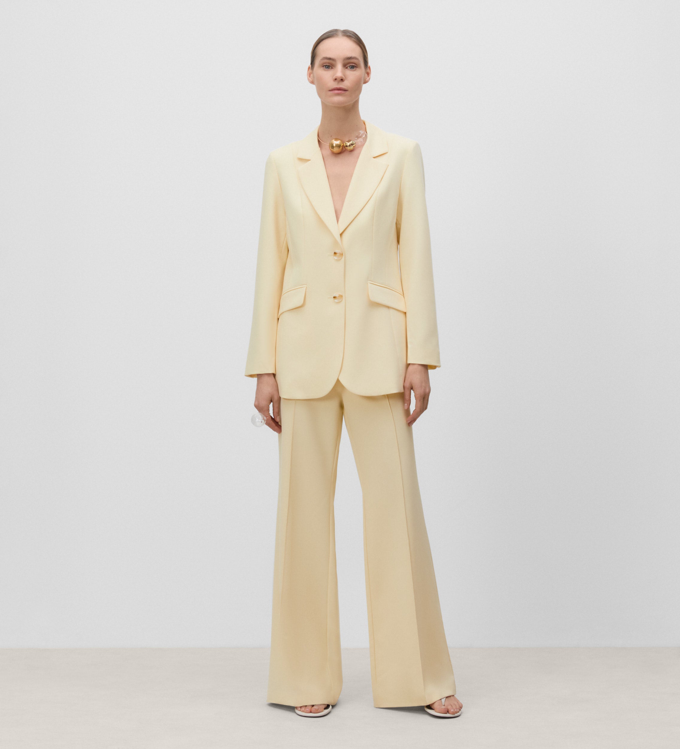 Long flared trousers