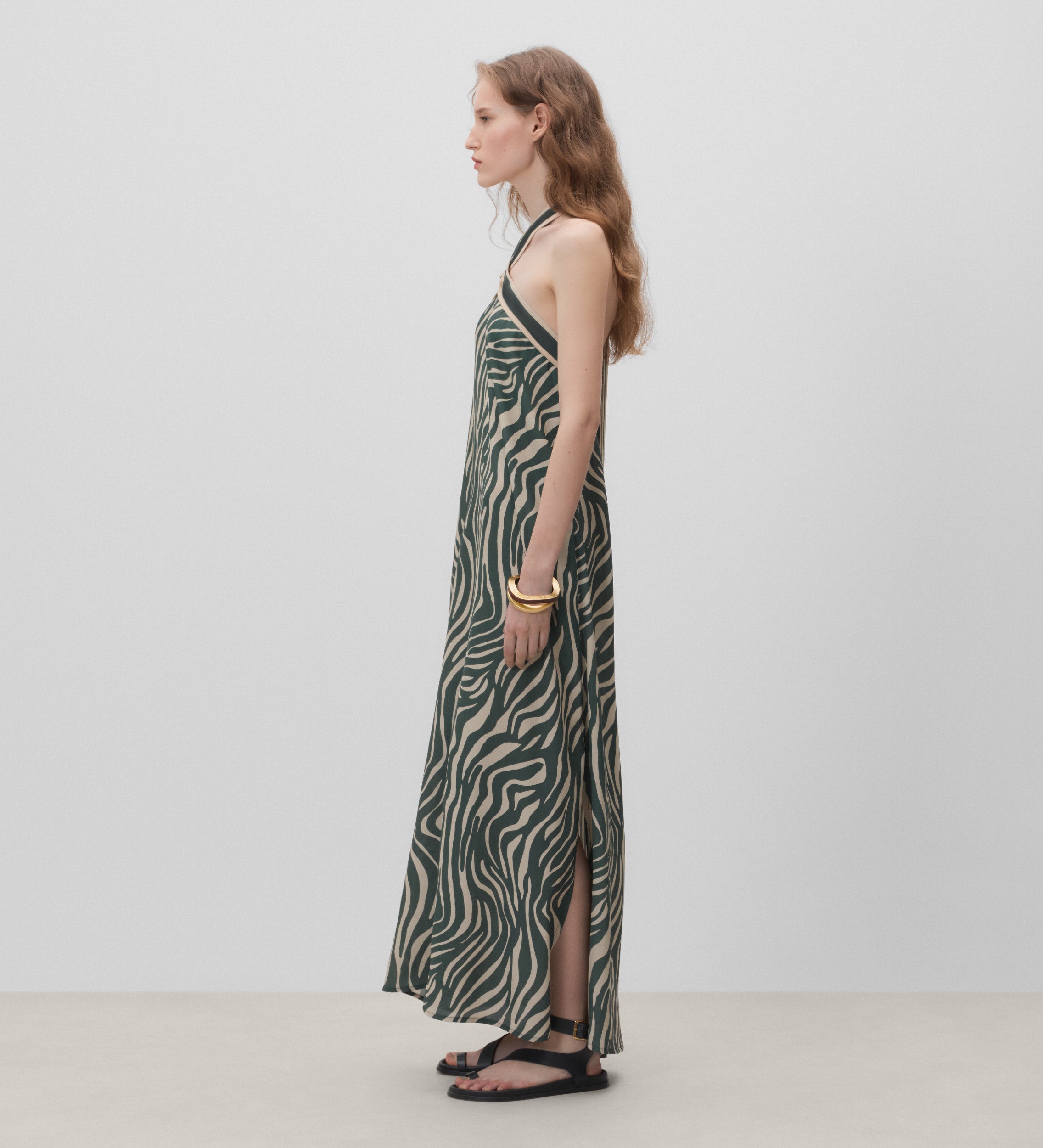 Vestido estampado escote halter