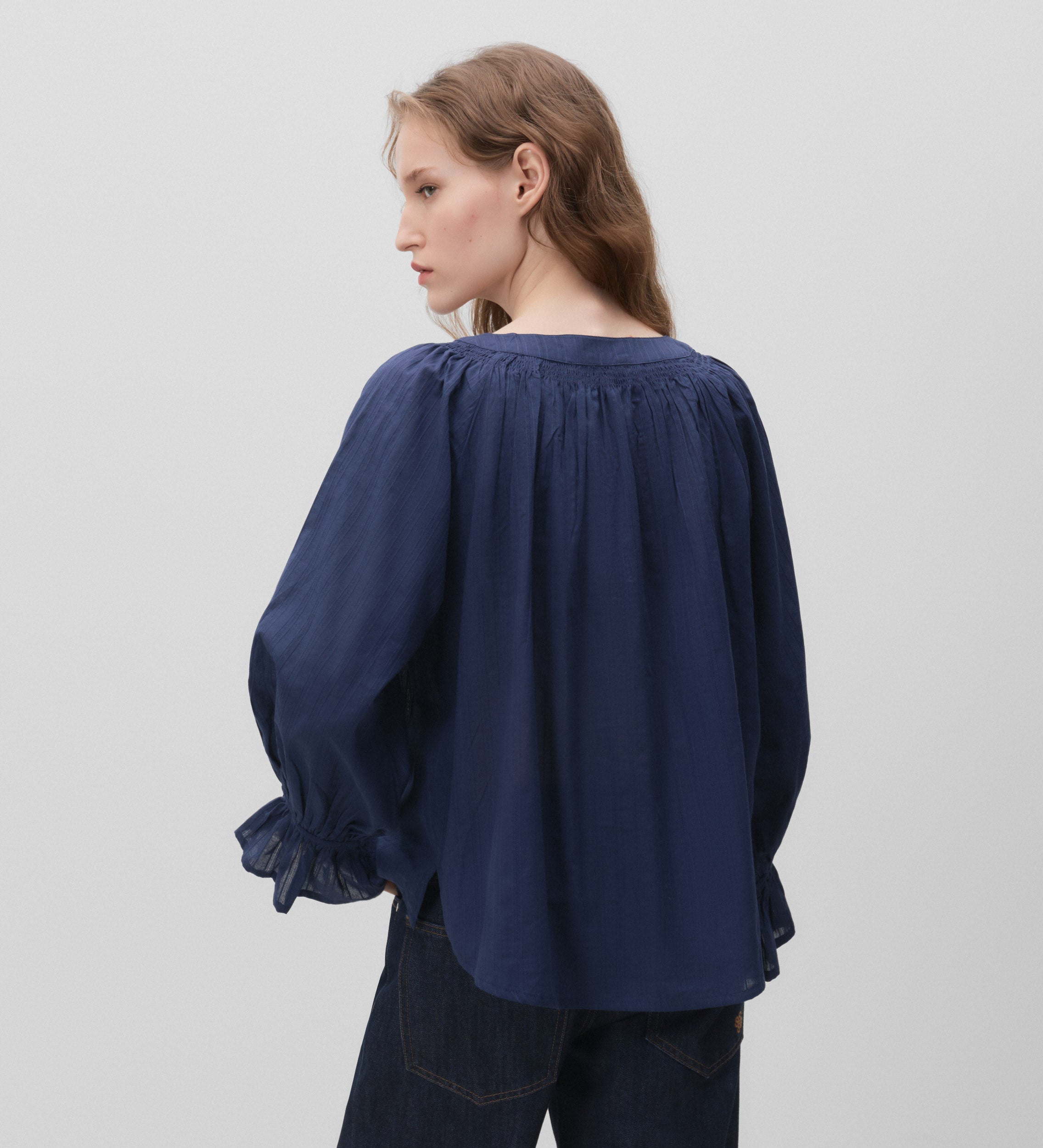 Blusa textura manga 3/4