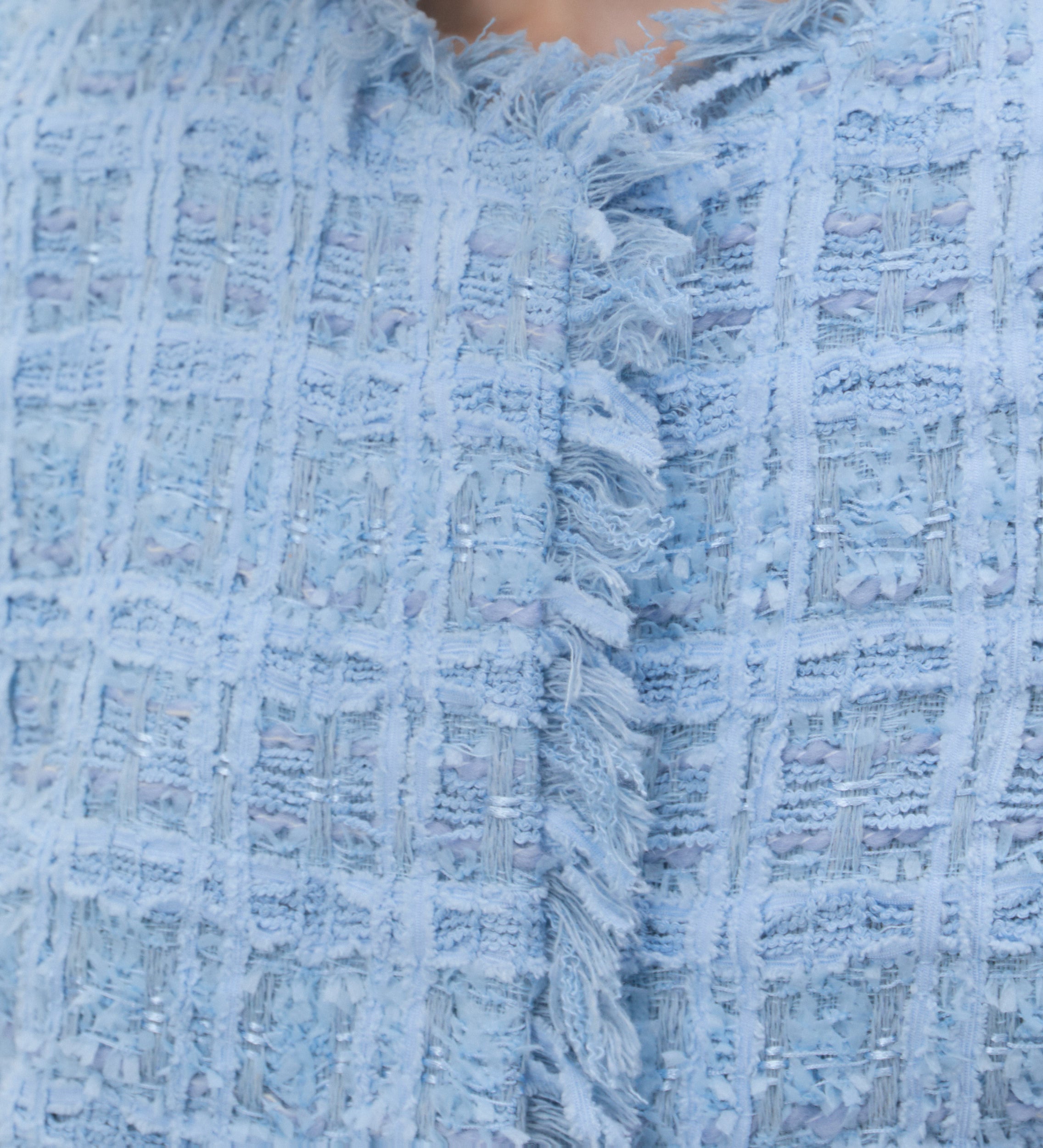 Chaqueta tweed flecos