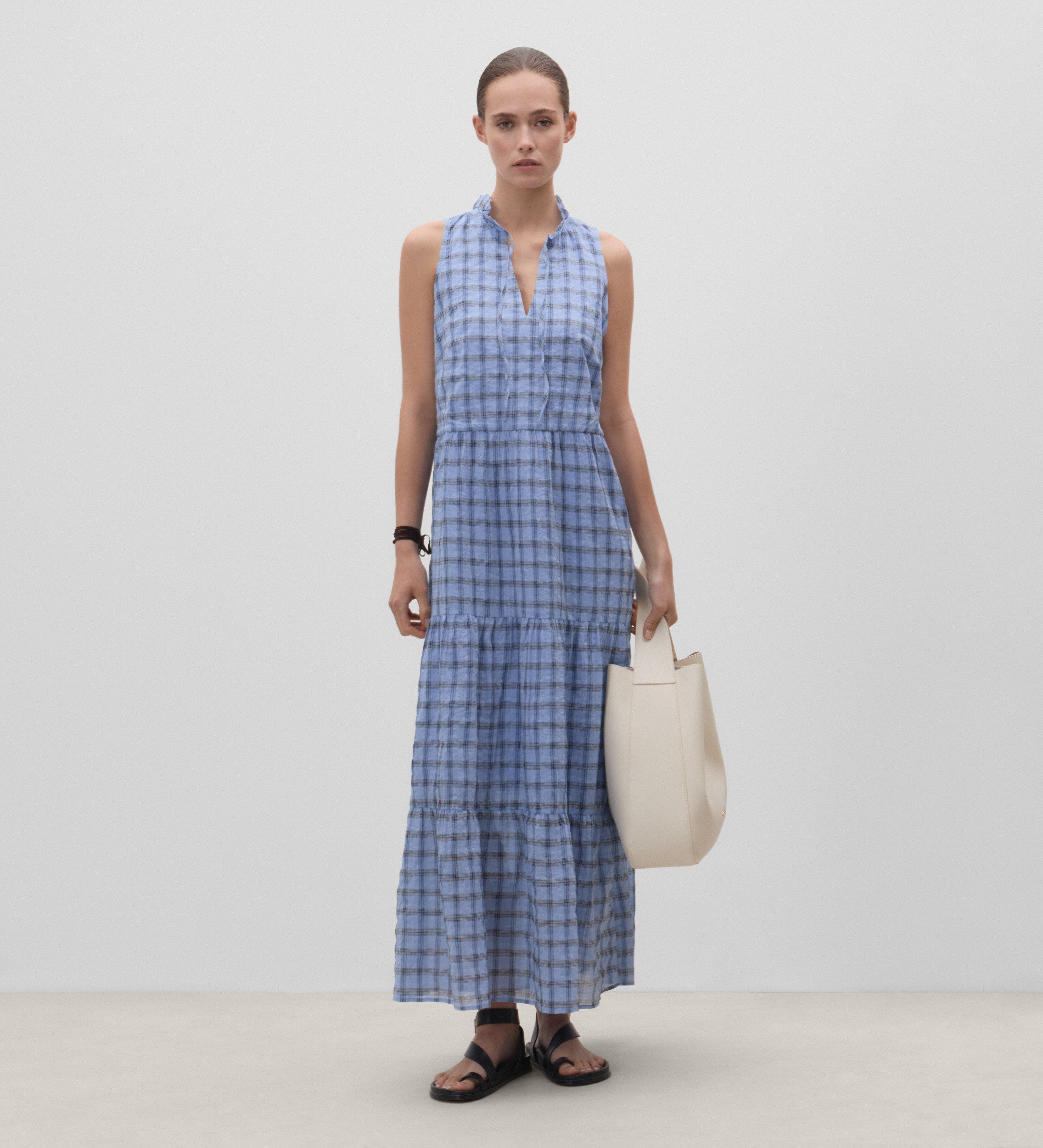 Long checked dress