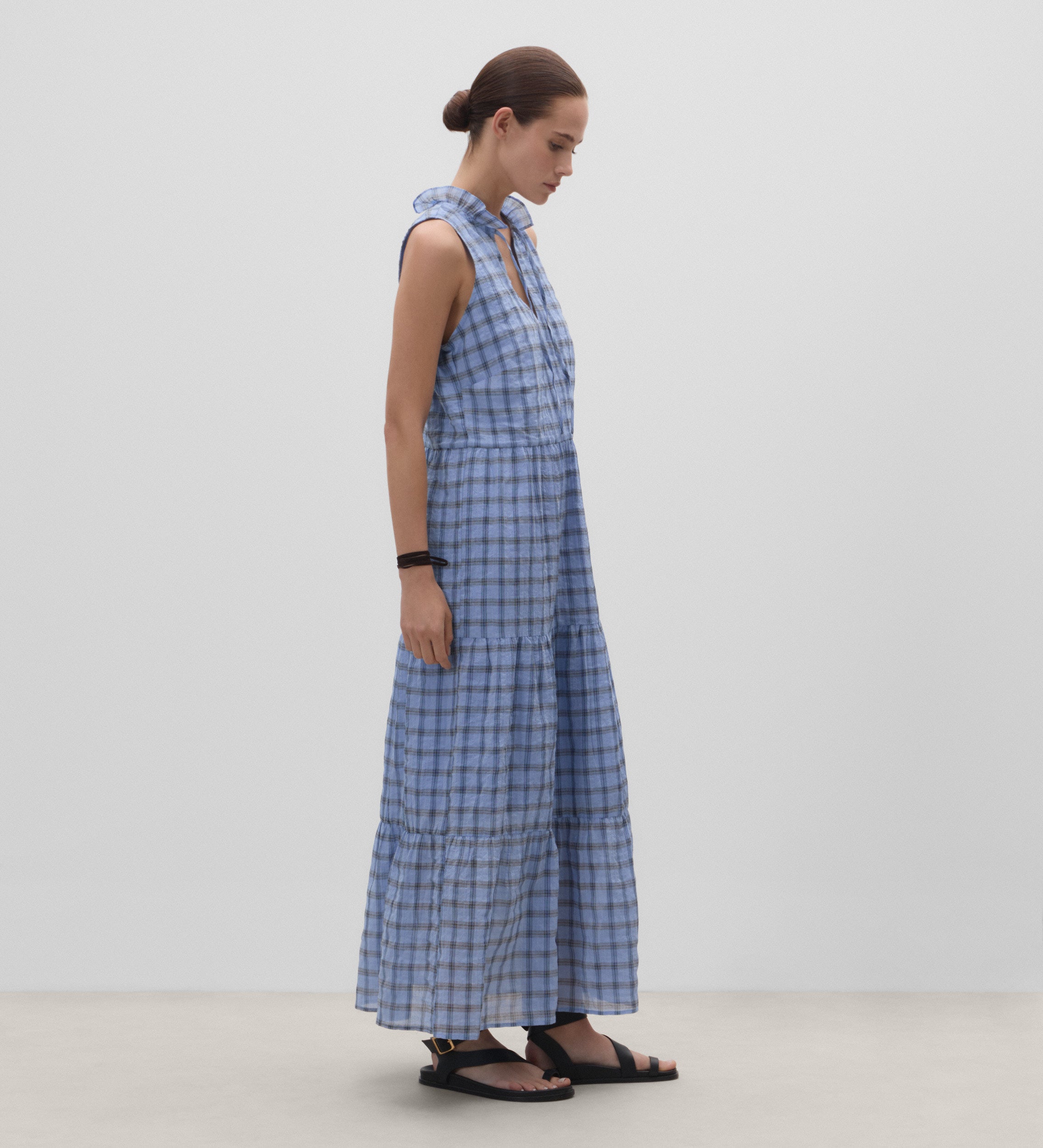 Long checked dress