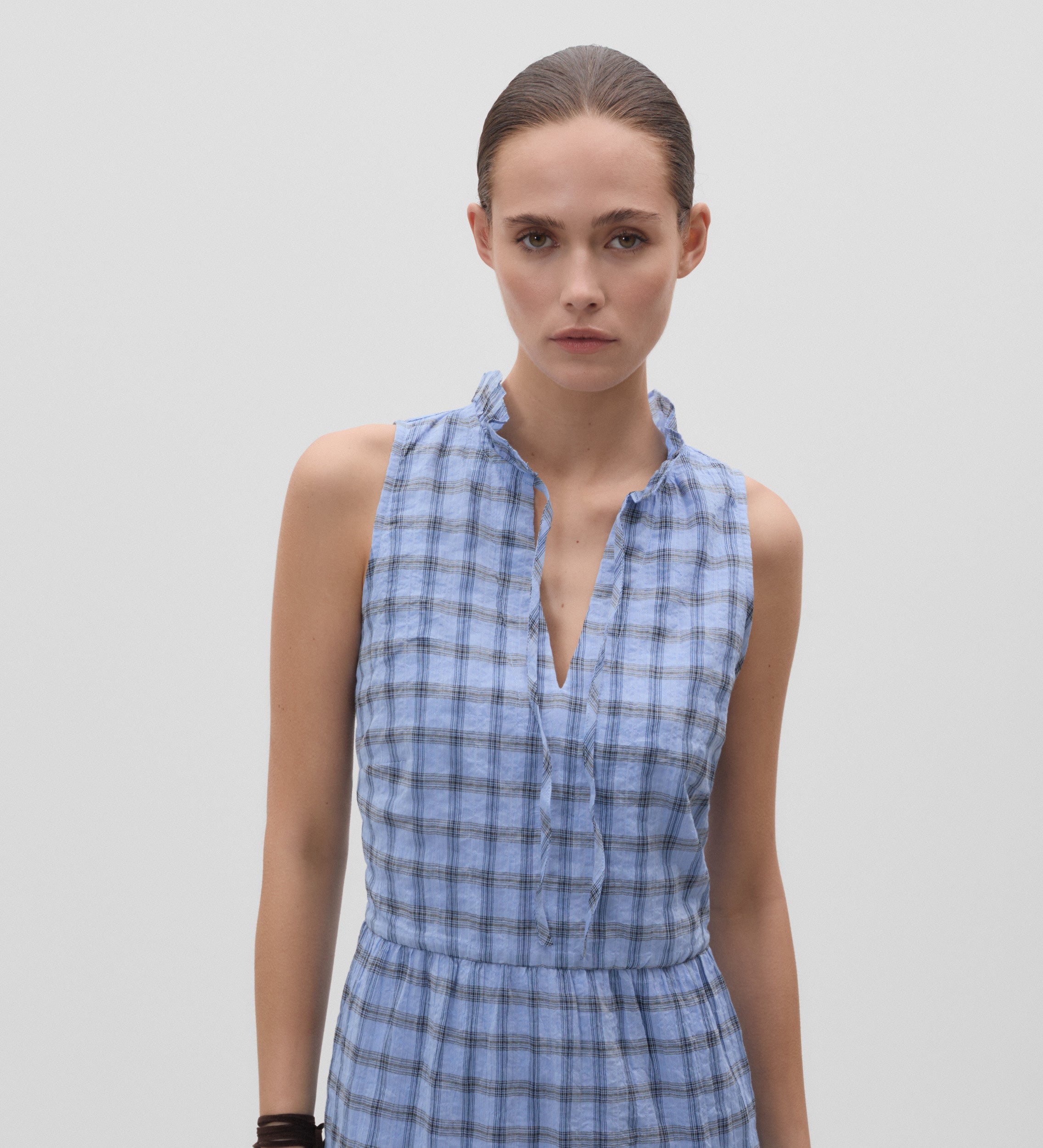 Long checked dress