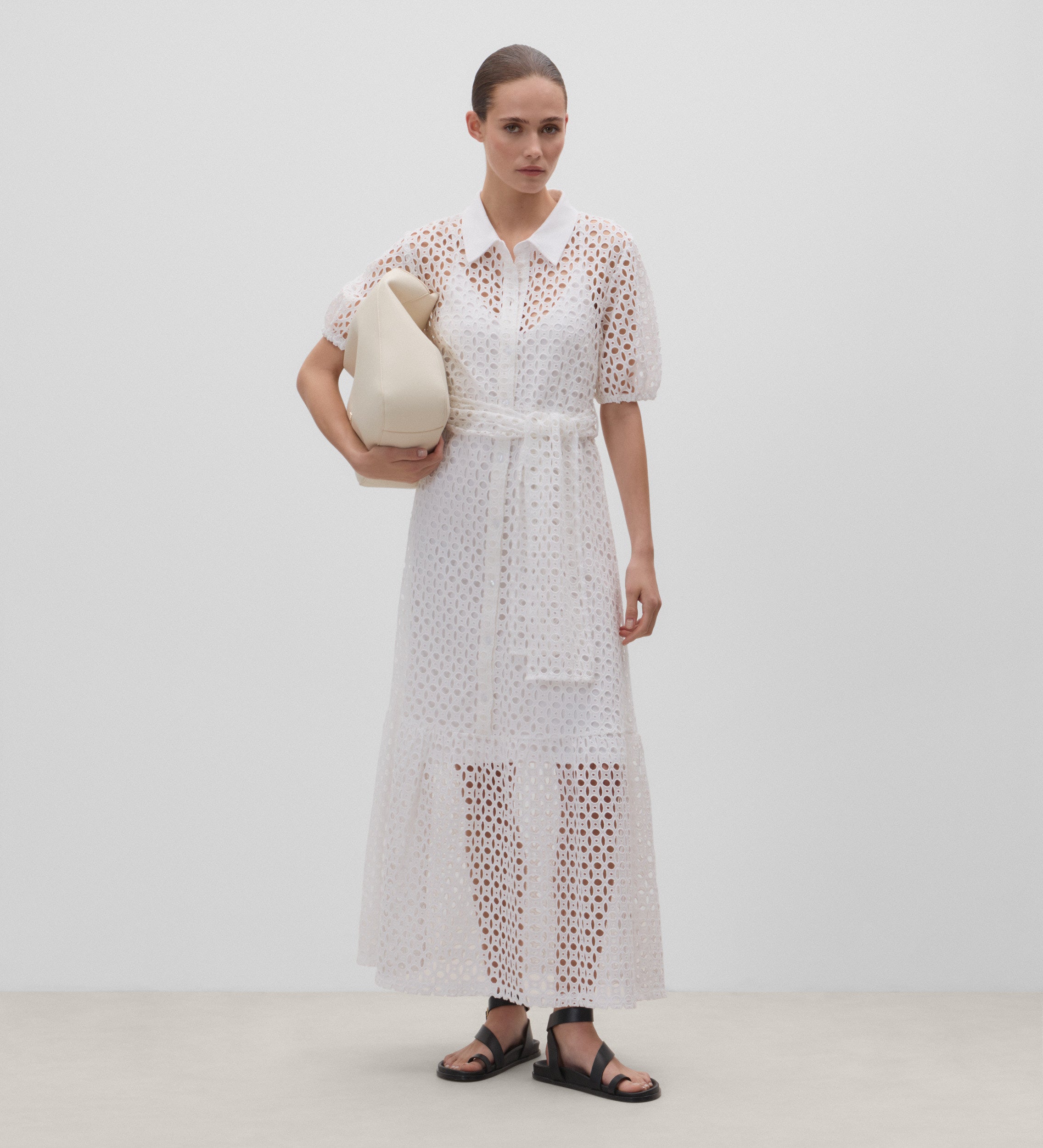 Vestido algodón bordado