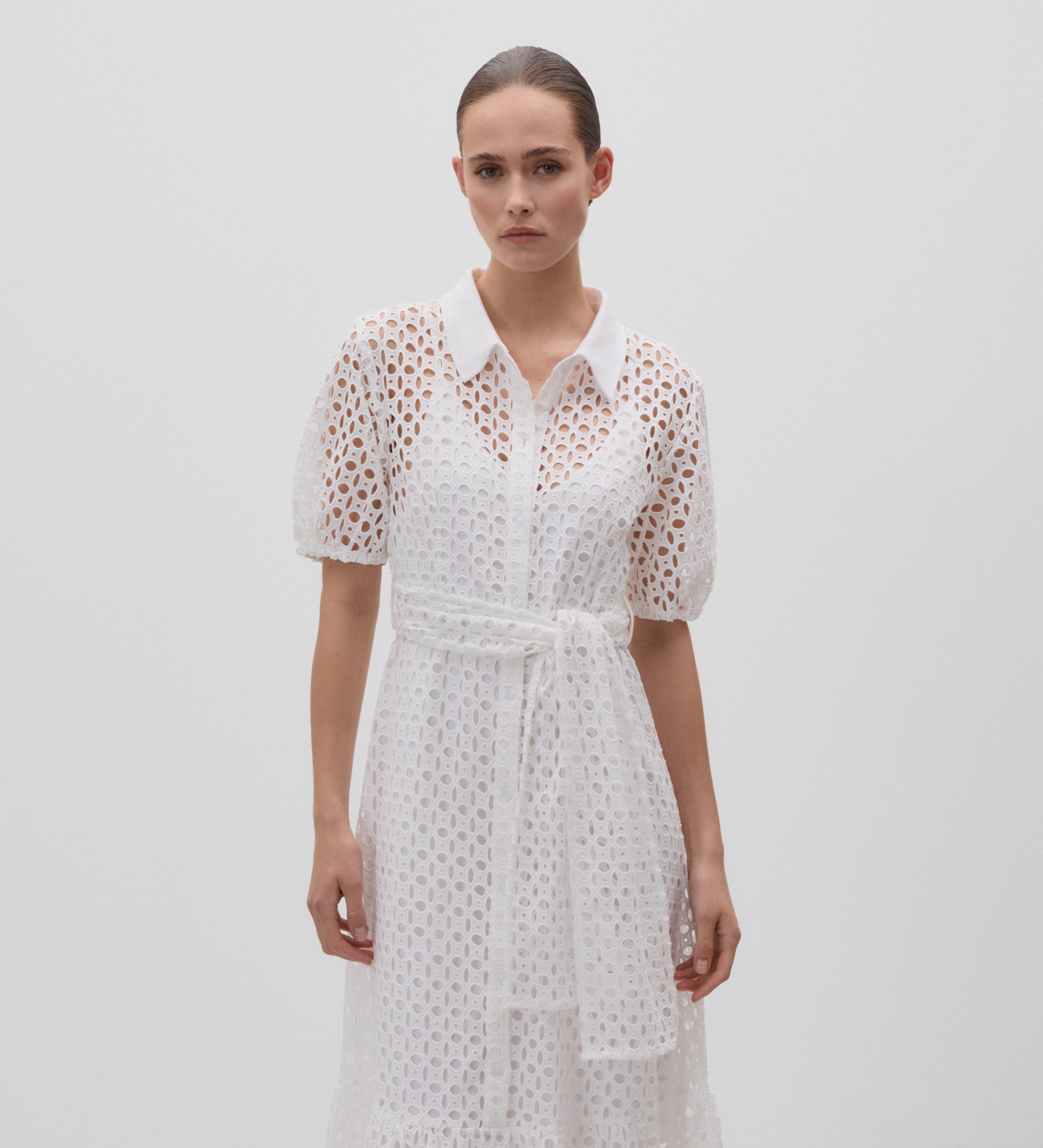 Vestido algodón bordado