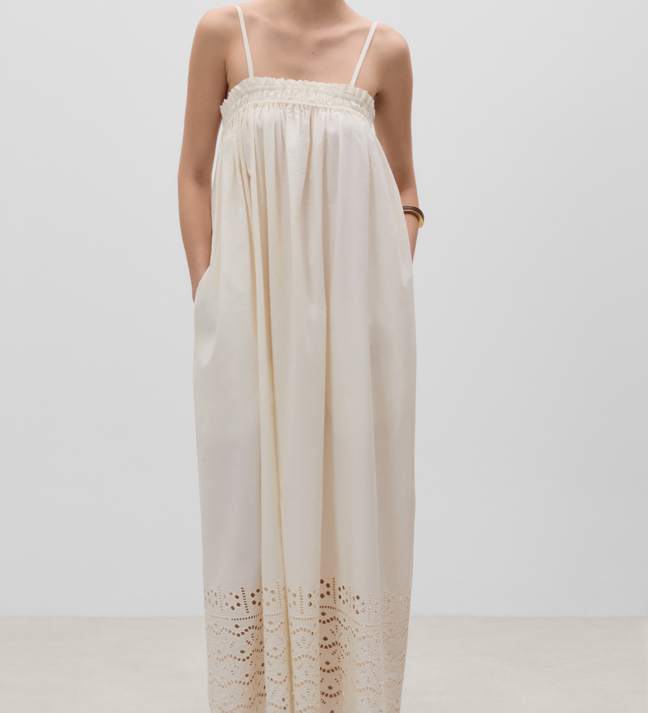 Embroidered strapless dress
