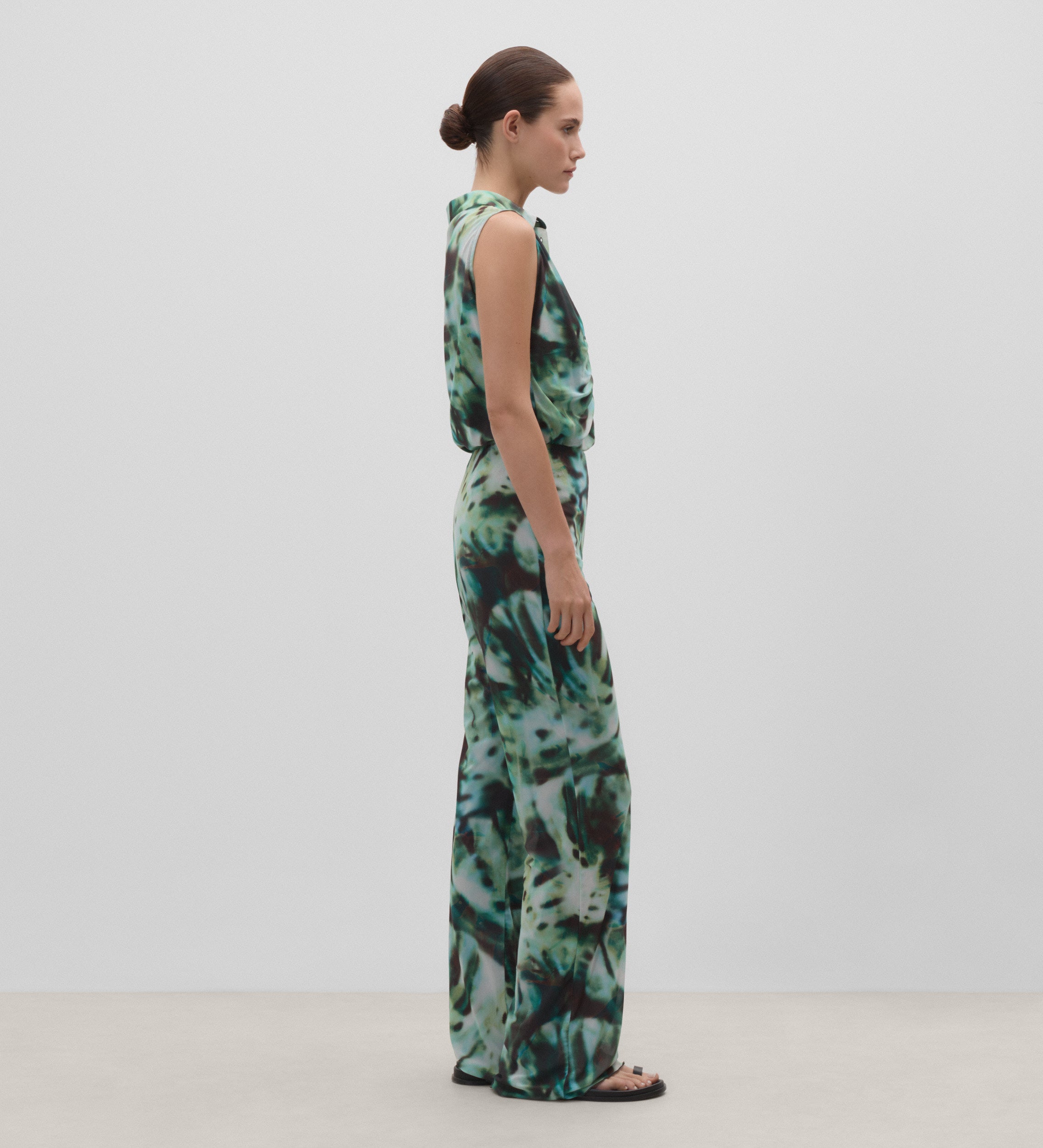 Printed tulle pants