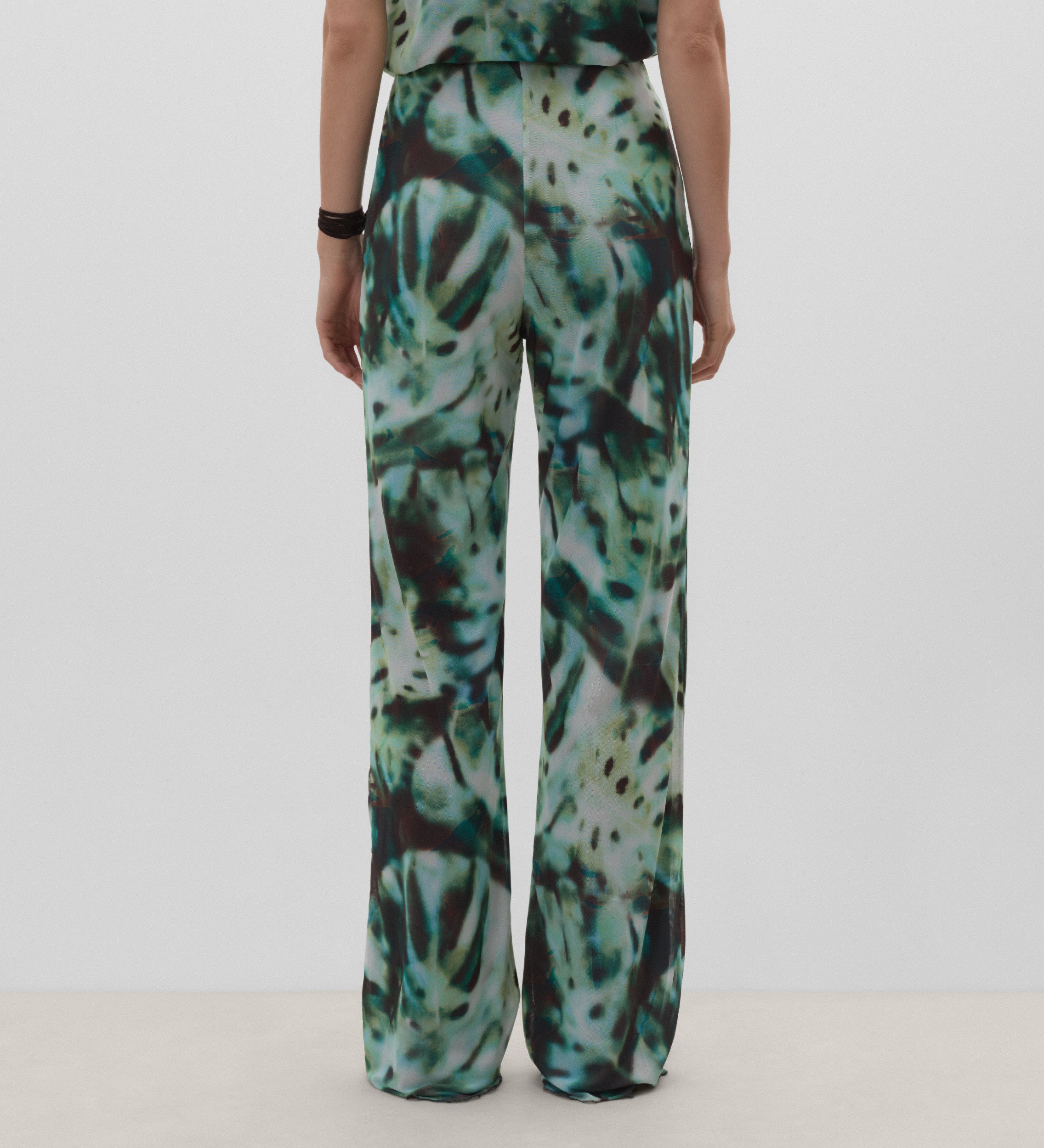 Printed tulle pants
