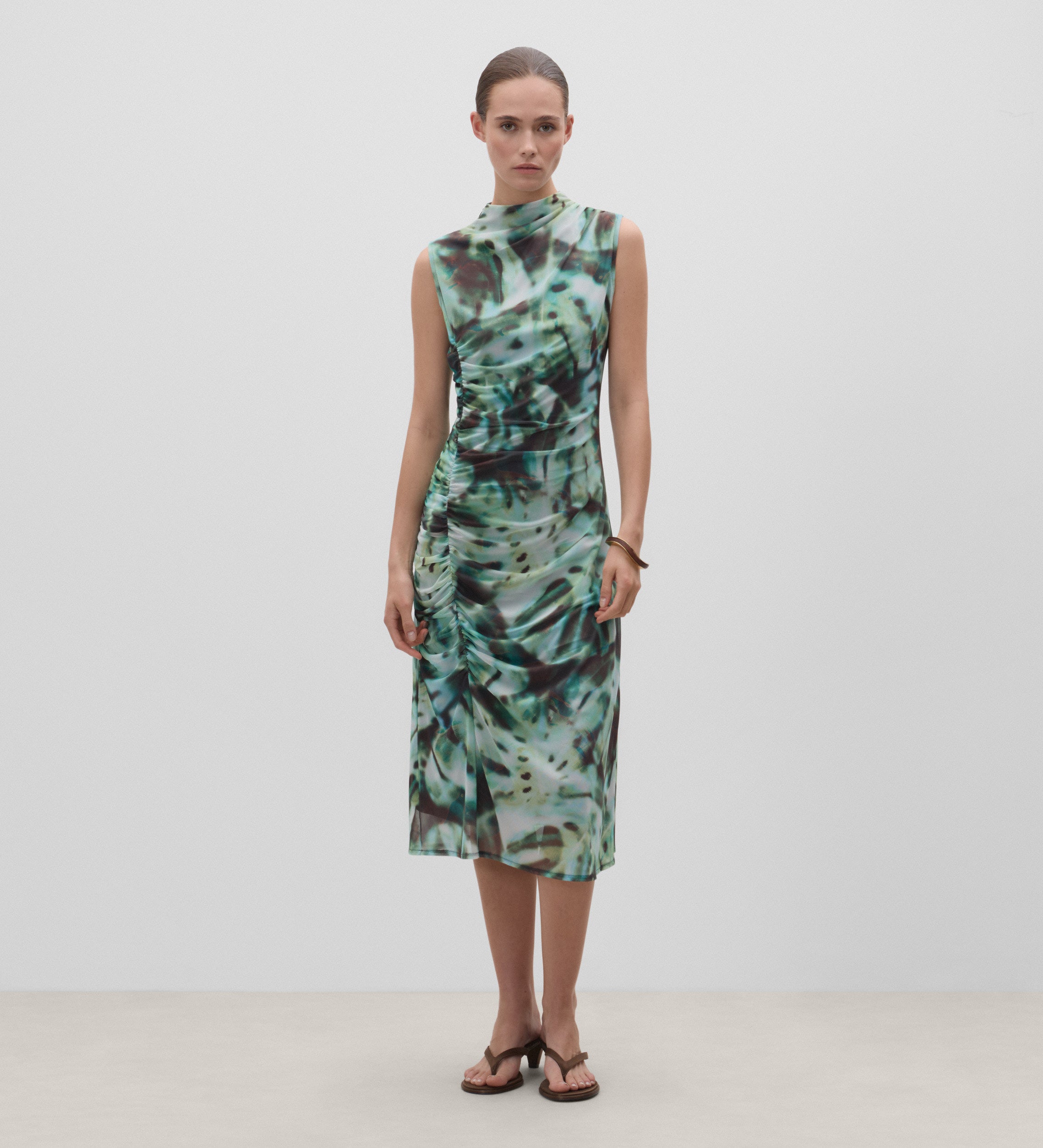 Printed tulle dress