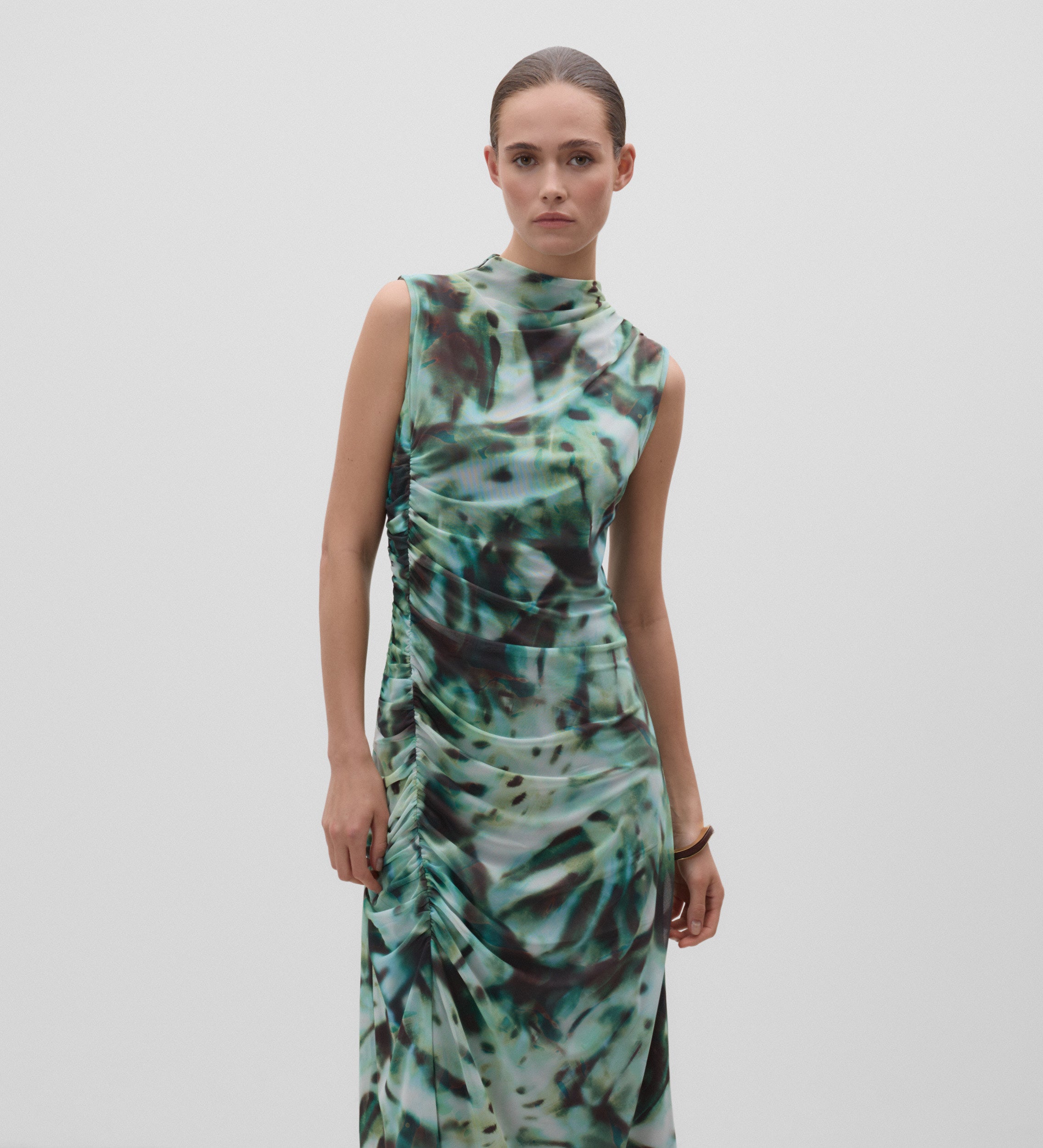 Printed tulle dress
