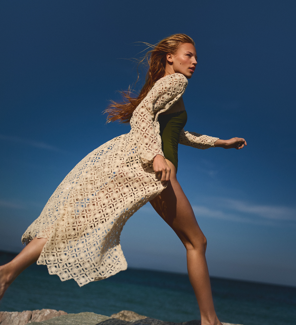 Kaftan largo guipur
