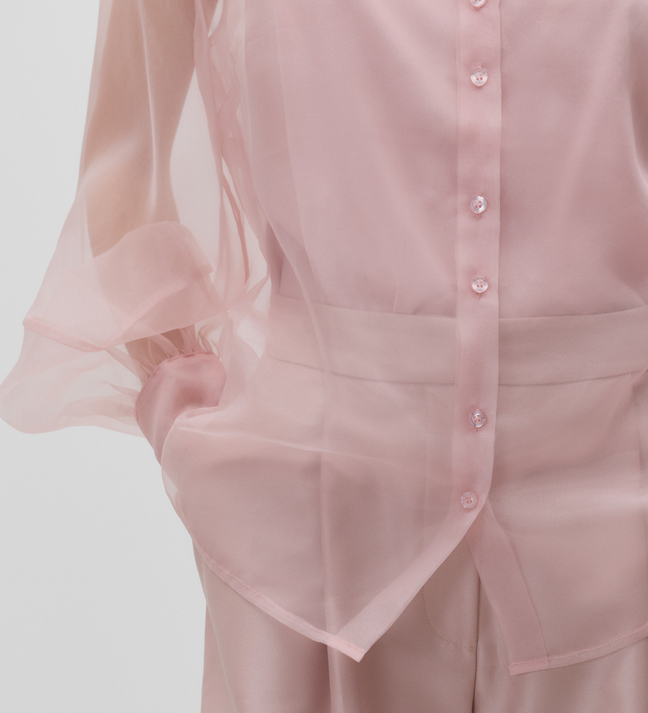Long-sleeved organza blouse