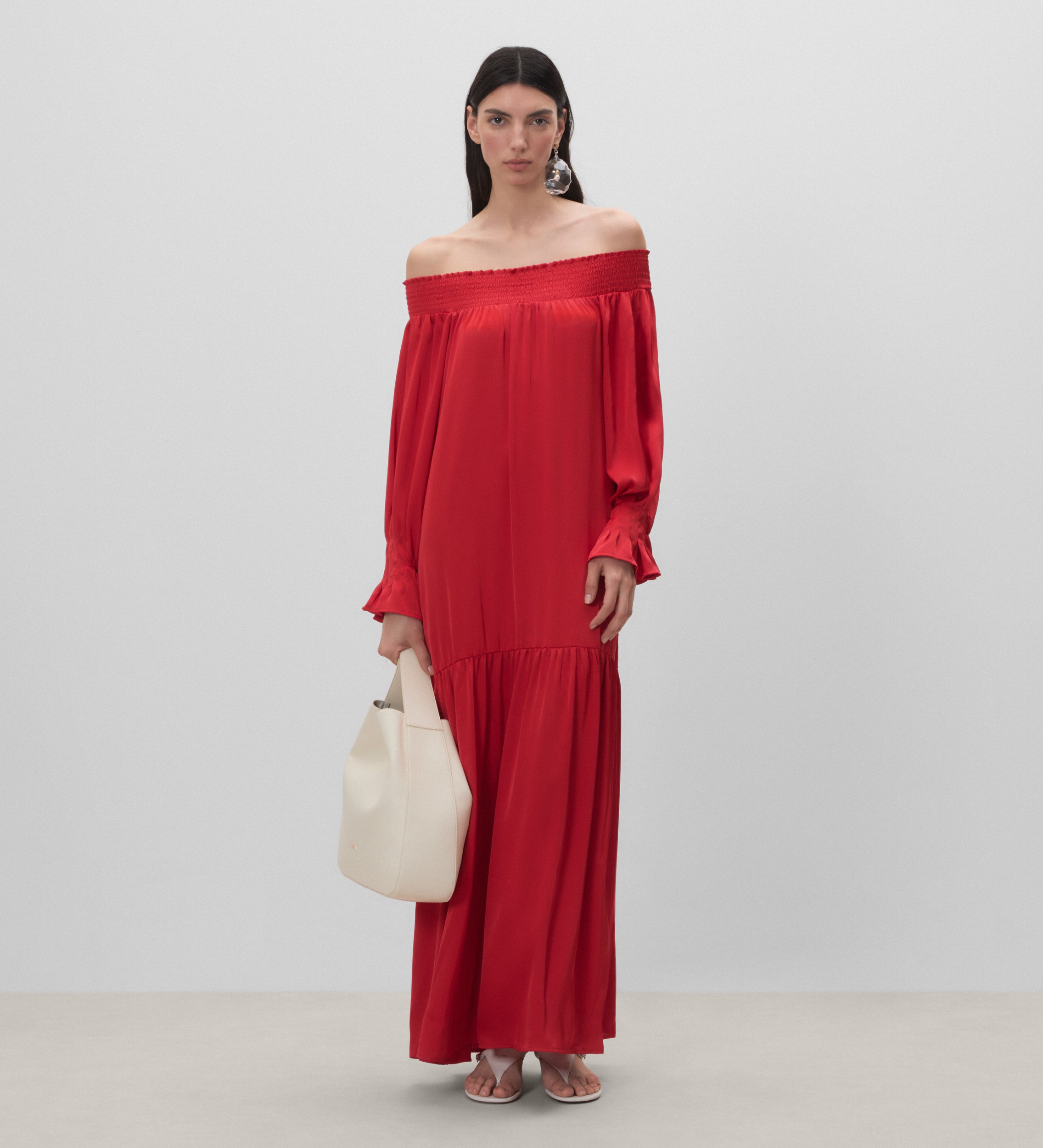 Long satin dress