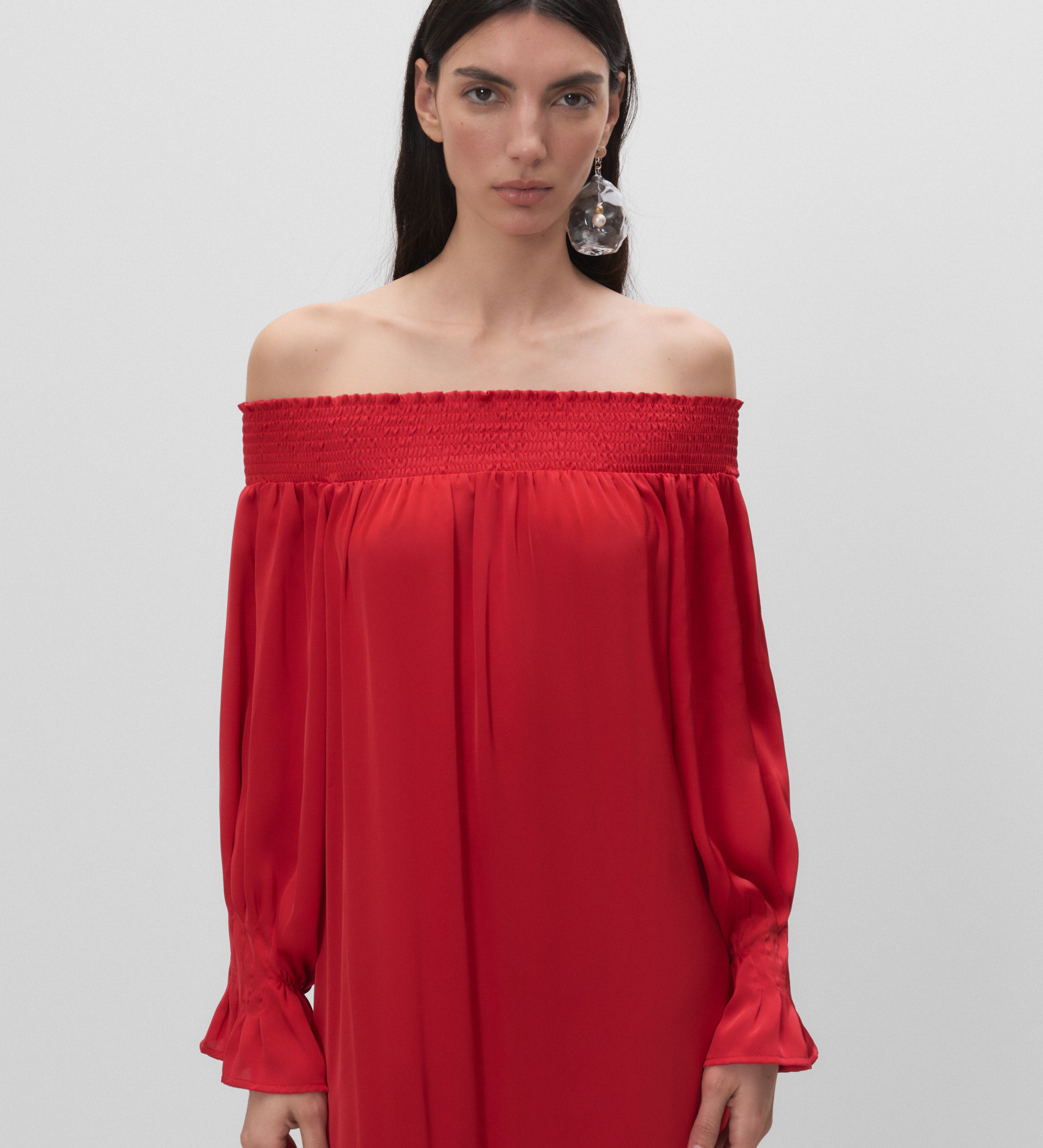 Long satin dress