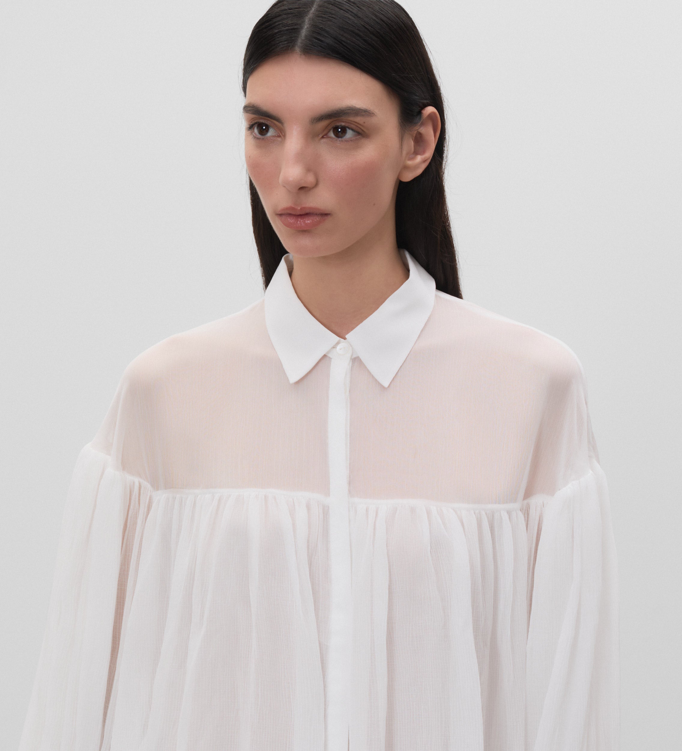 Blouse évasée en mousseline
