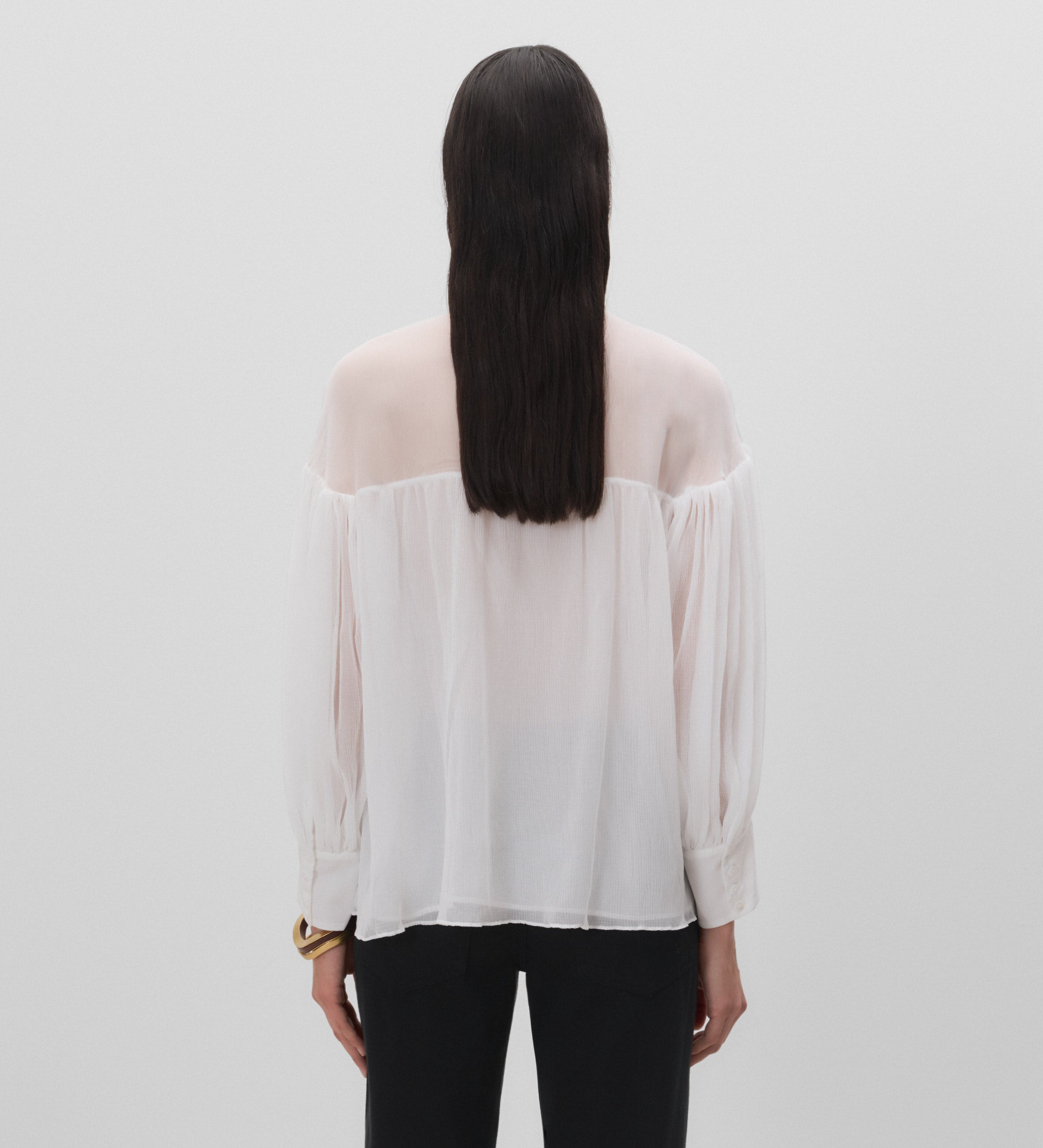 Blouse évasée en mousseline