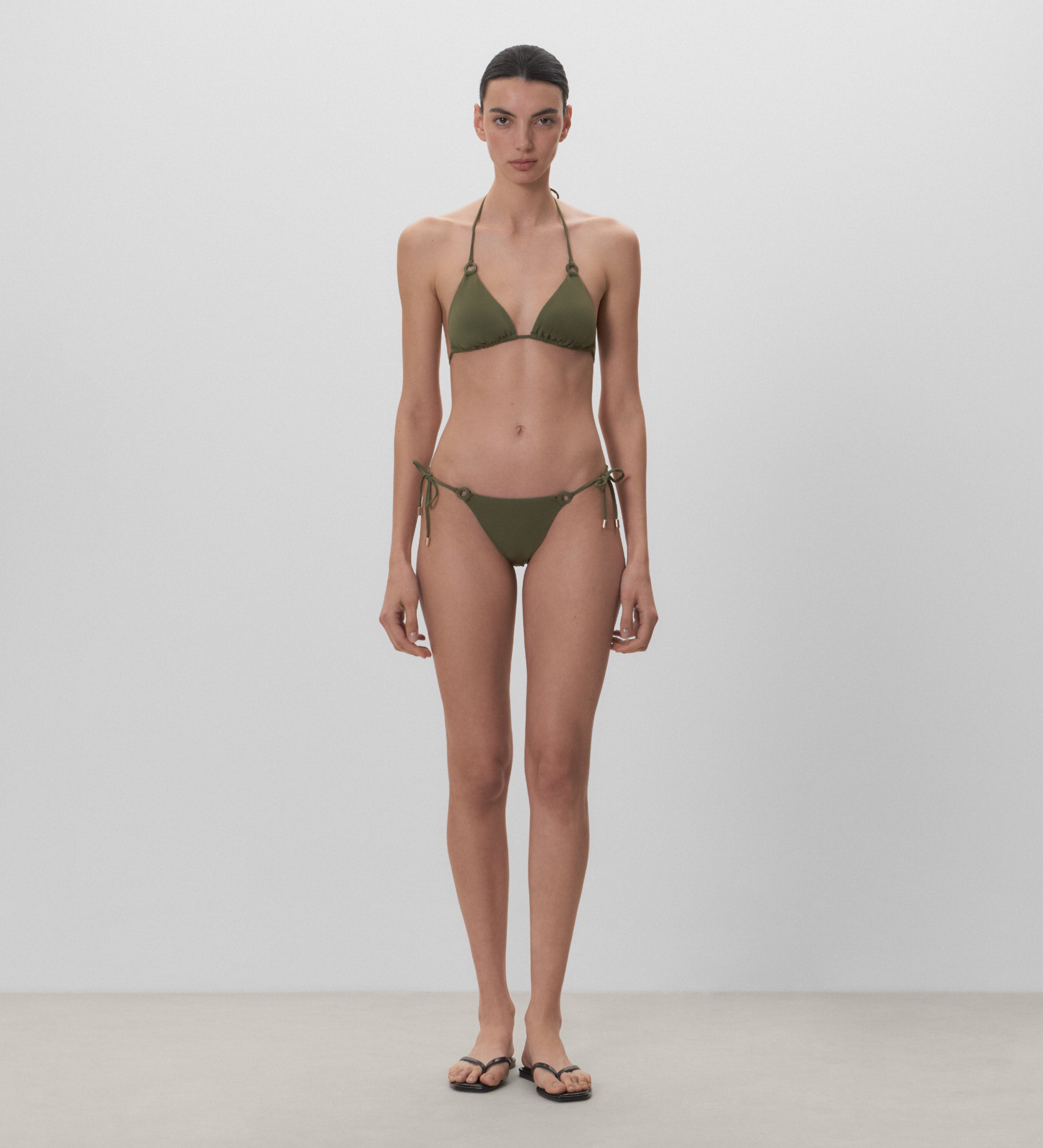 Plain woven bikini top